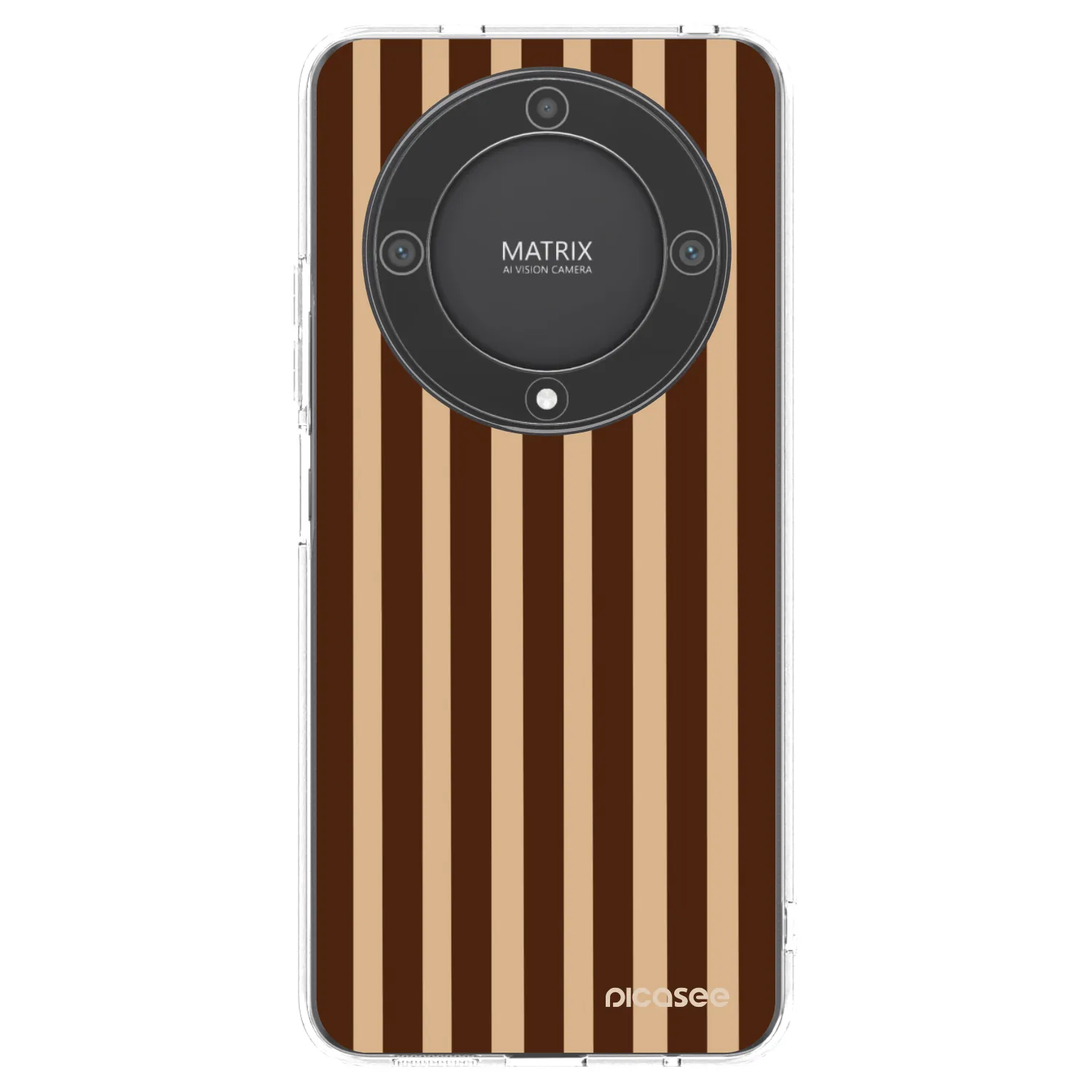 Picasee silikonový průhledný obal pro Honor Magic5 Lite 5G - Brown lines