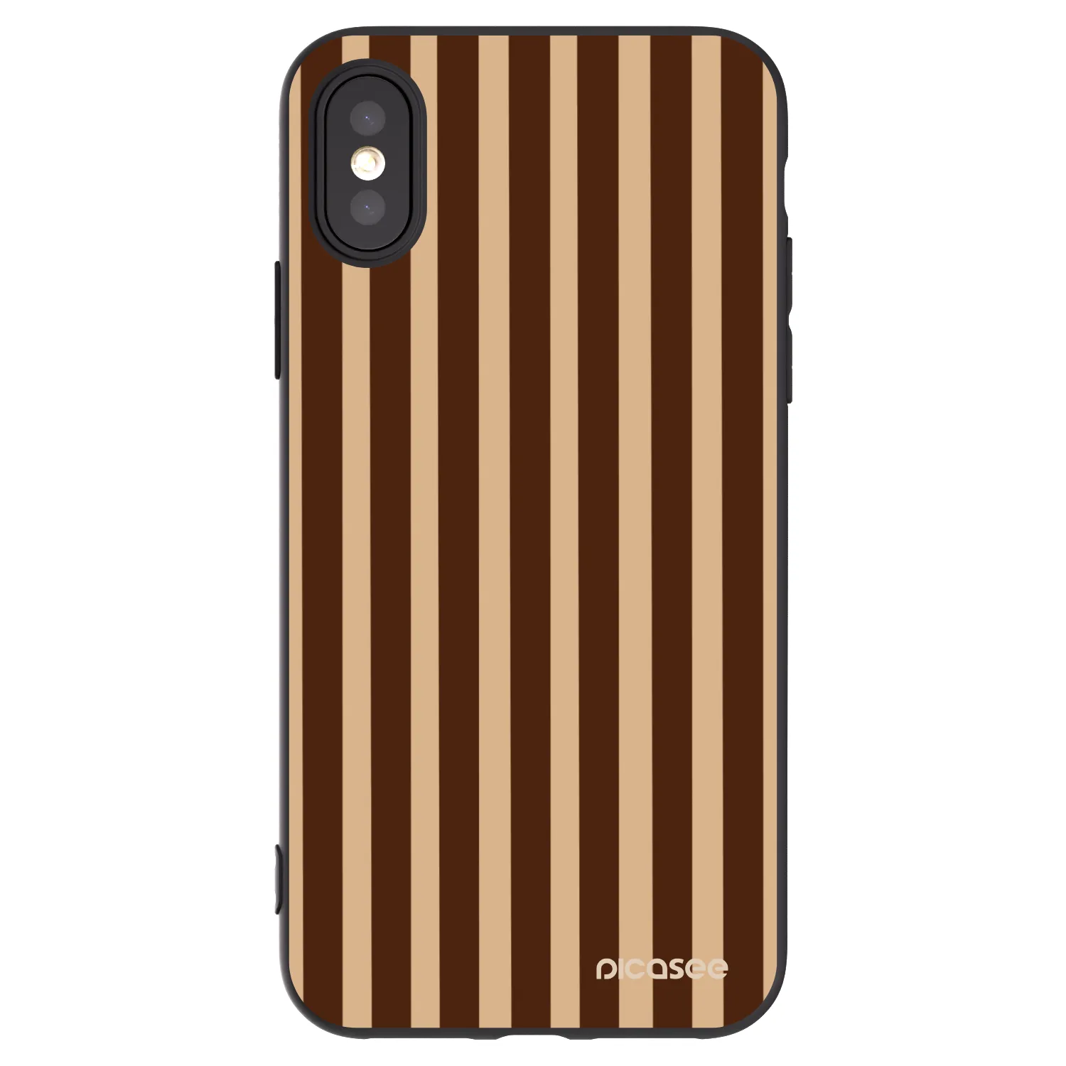 Picasee silikonový černý obal pro Apple iPhone X/XS - Brown lines
