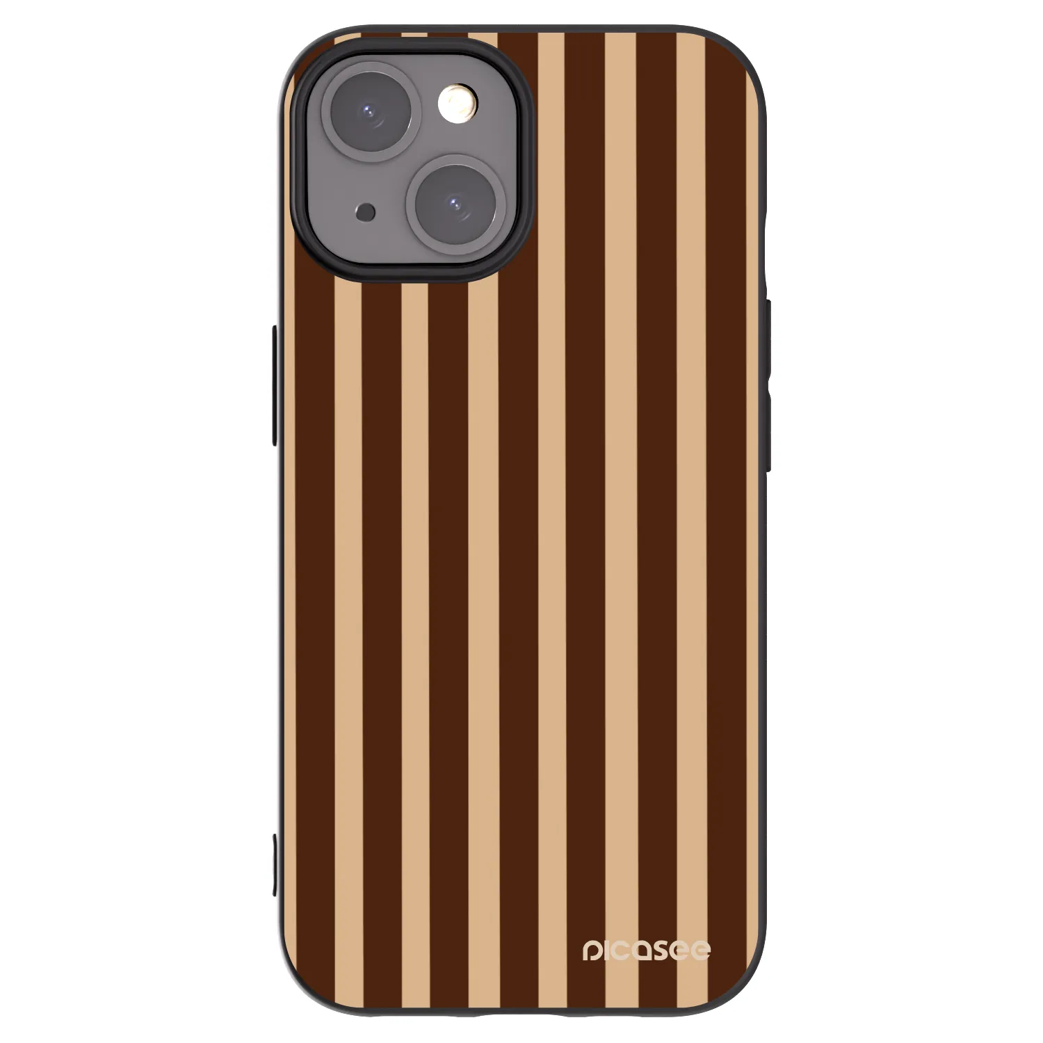 Picasee silikonový černý obal pro Apple iPhone 15 - Brown lines
