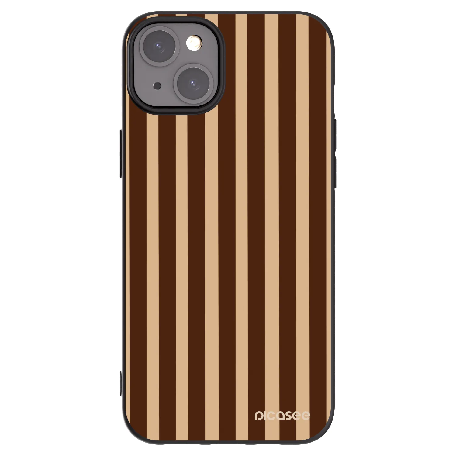 Picasee silikonový černý obal pro Apple iPhone 15 Plus - Brown lines
