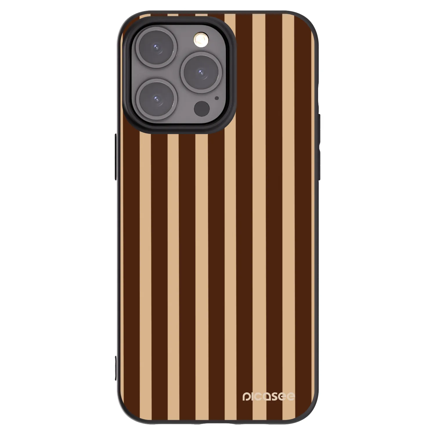 Picasee silikonový černý obal pro Apple iPhone 15 Pro Max - Brown lines