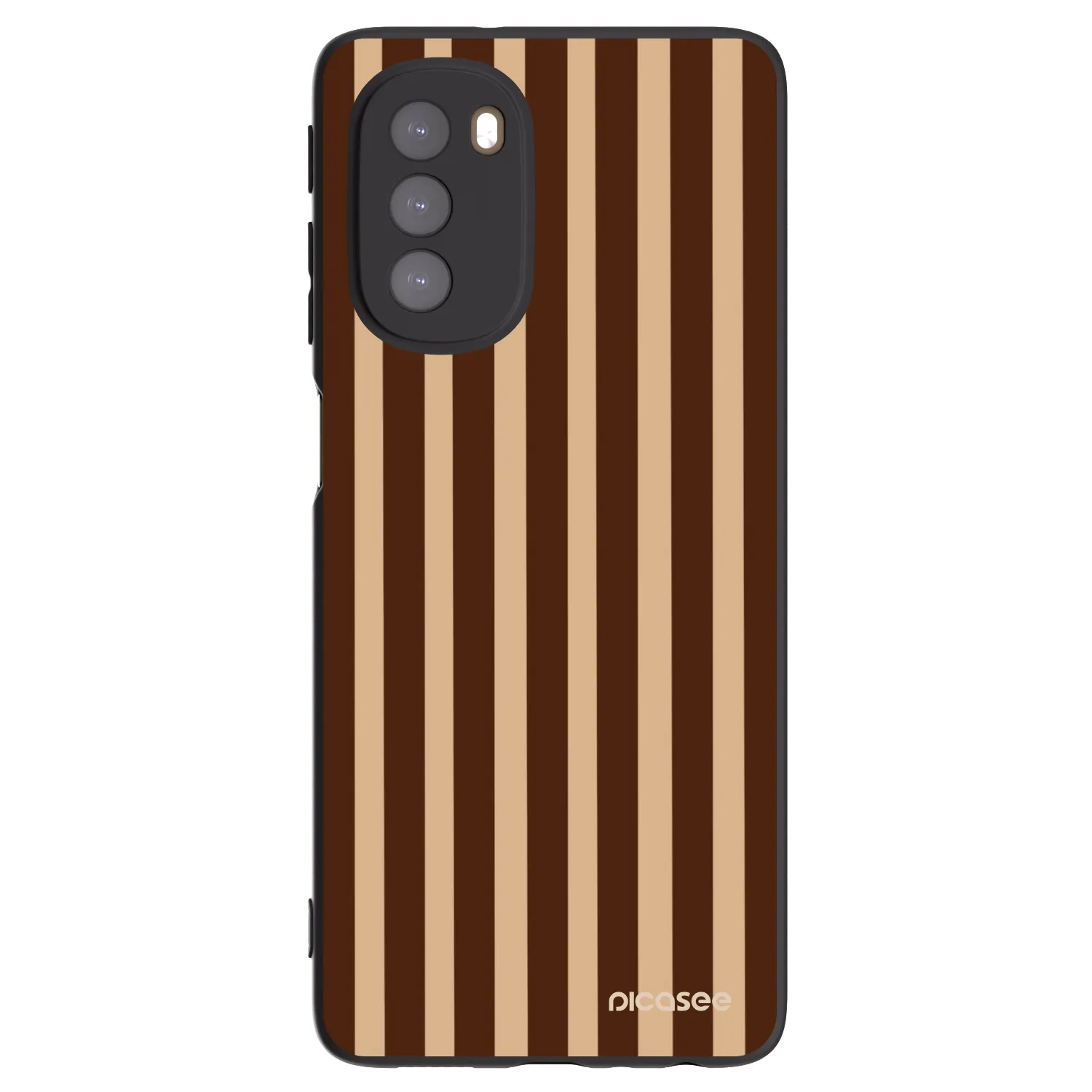 Picasee silikonový černý obal pro Motorola Moto G51 - Brown lines