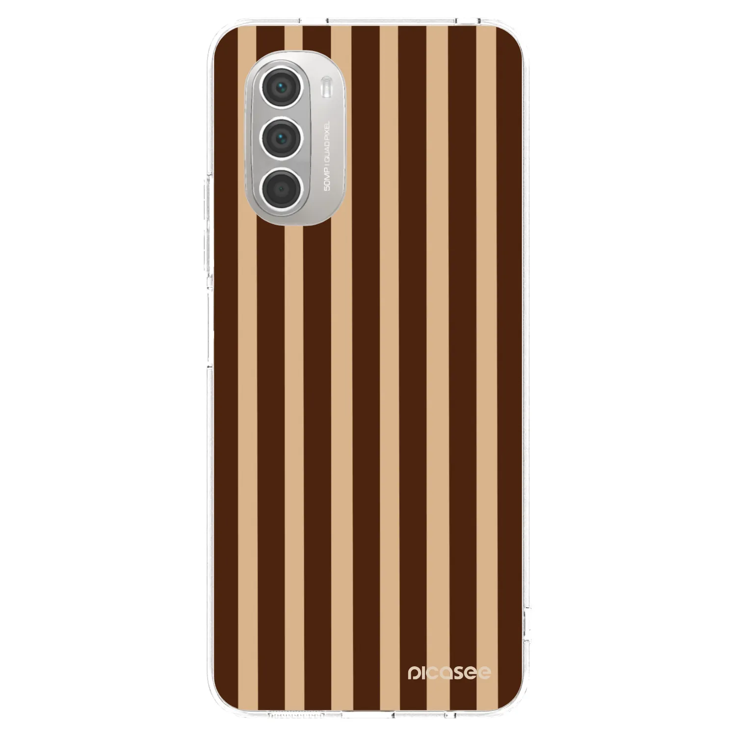 Picasee silikonový průhledný obal pro Motorola Moto G51 - Brown lines