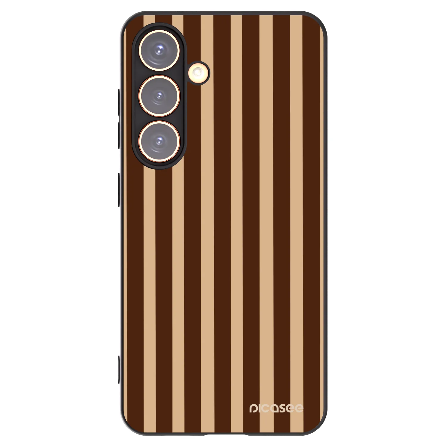 Picasee silikonový černý obal pro Samsung Galaxy S24 S921B 5G - Brown lines