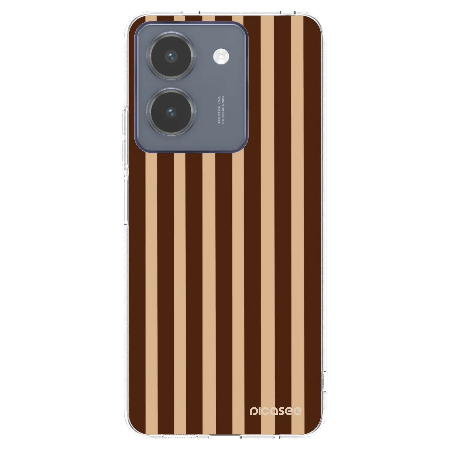 Picasee silikonový průhledný obal pro Vivo Y36 4G - Brown lines