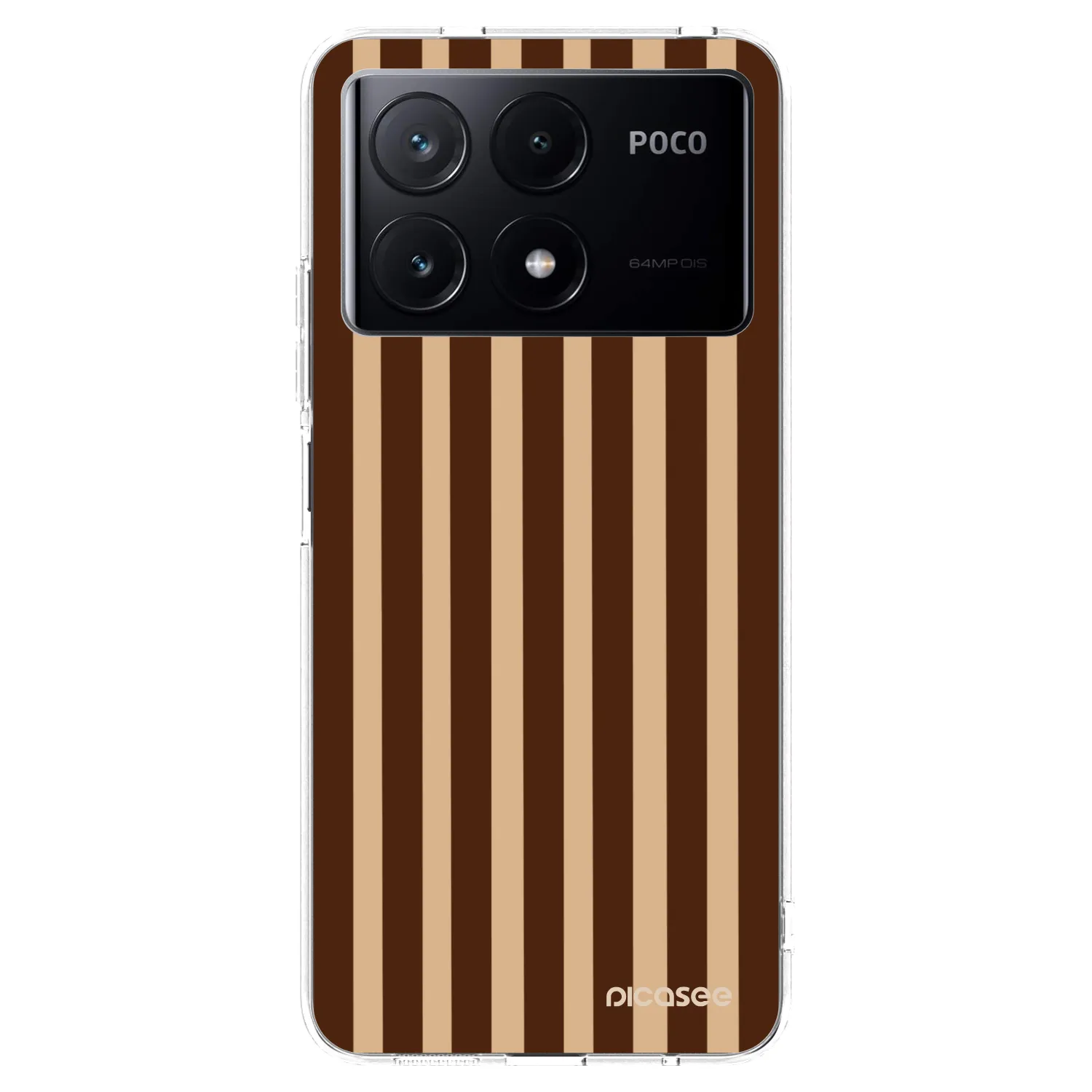 Picasee silikonový průhledný obal pro Xiaomi Poco X6 Pro - Brown lines