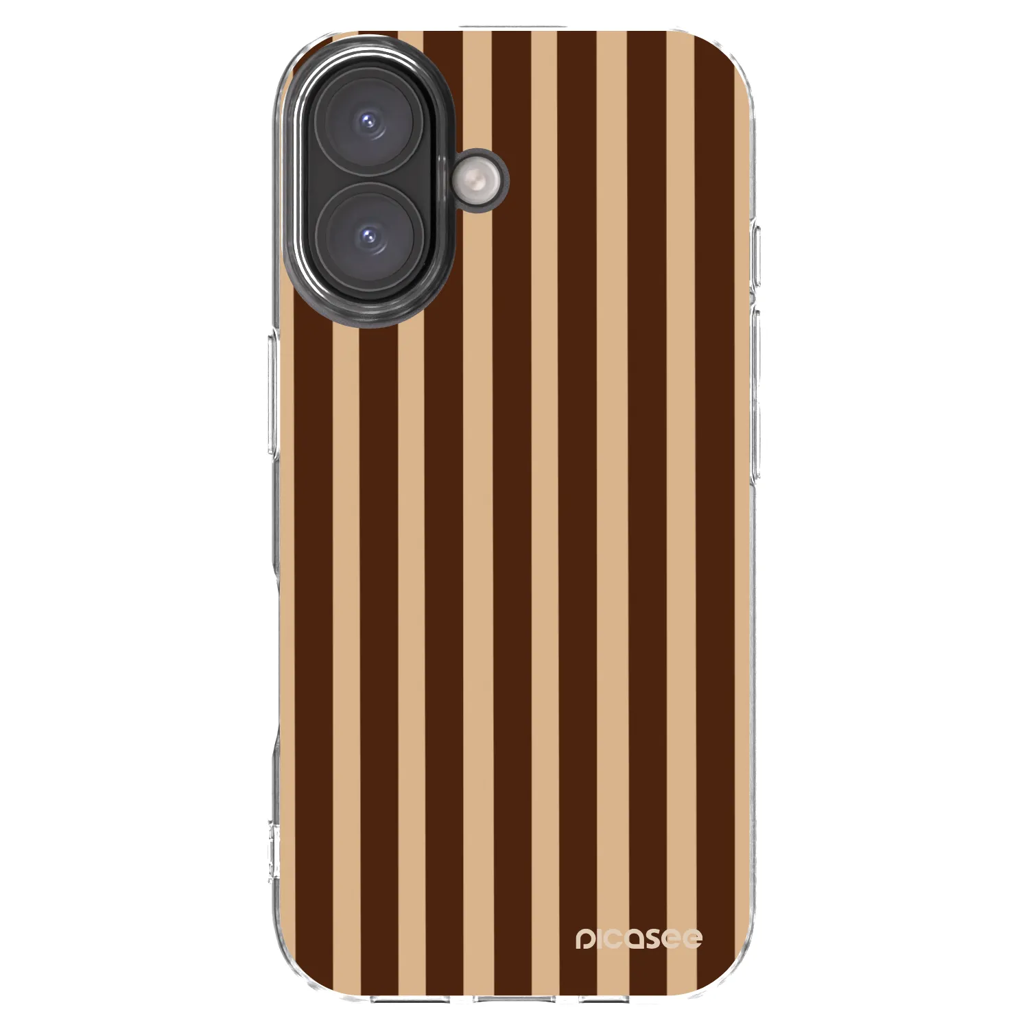 Picasee silikonový průhledný obal pro Apple iPhone 16 - Brown lines