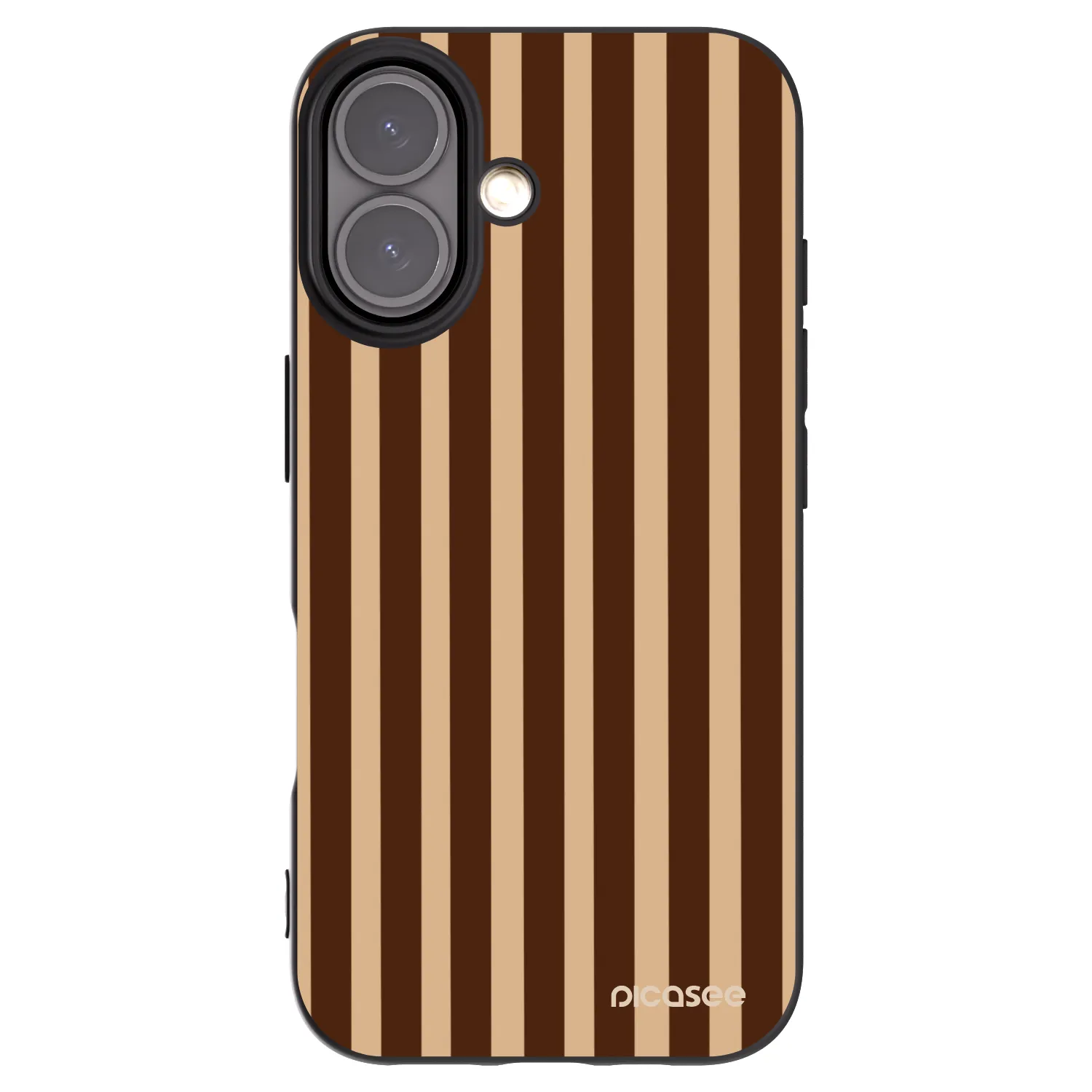 Picasee silikonový černý obal pro Apple iPhone 16 - Brown lines