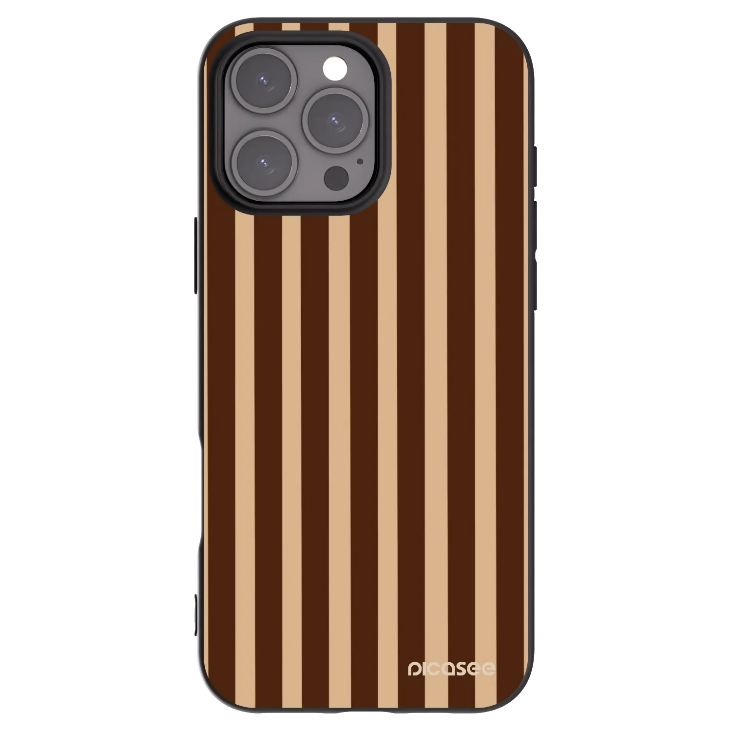 Picasee silikonový černý obal pro Apple iPhone 16 Pro Max - Brown lines