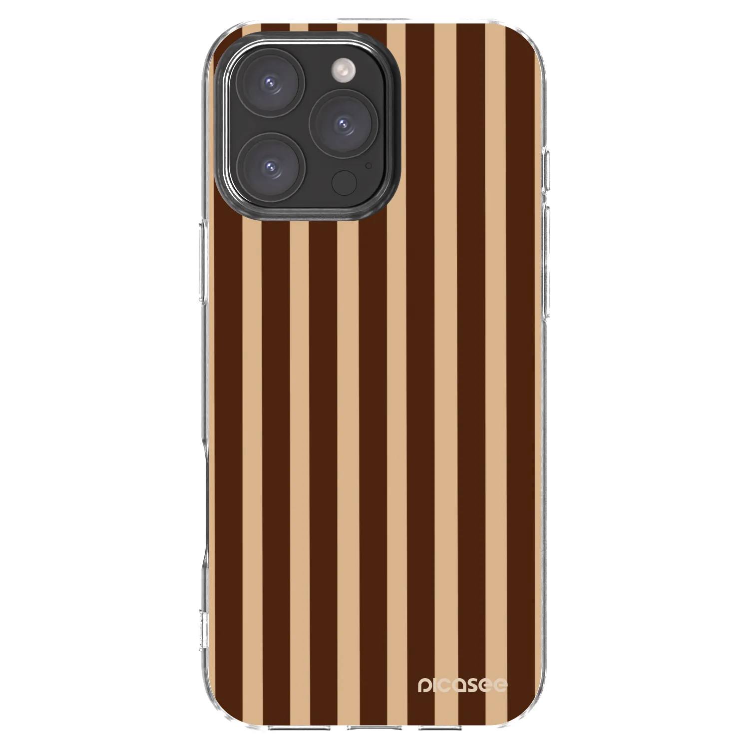 Picasee silikonový průhledný obal pro Apple iPhone 16 Pro Max - Brown lines