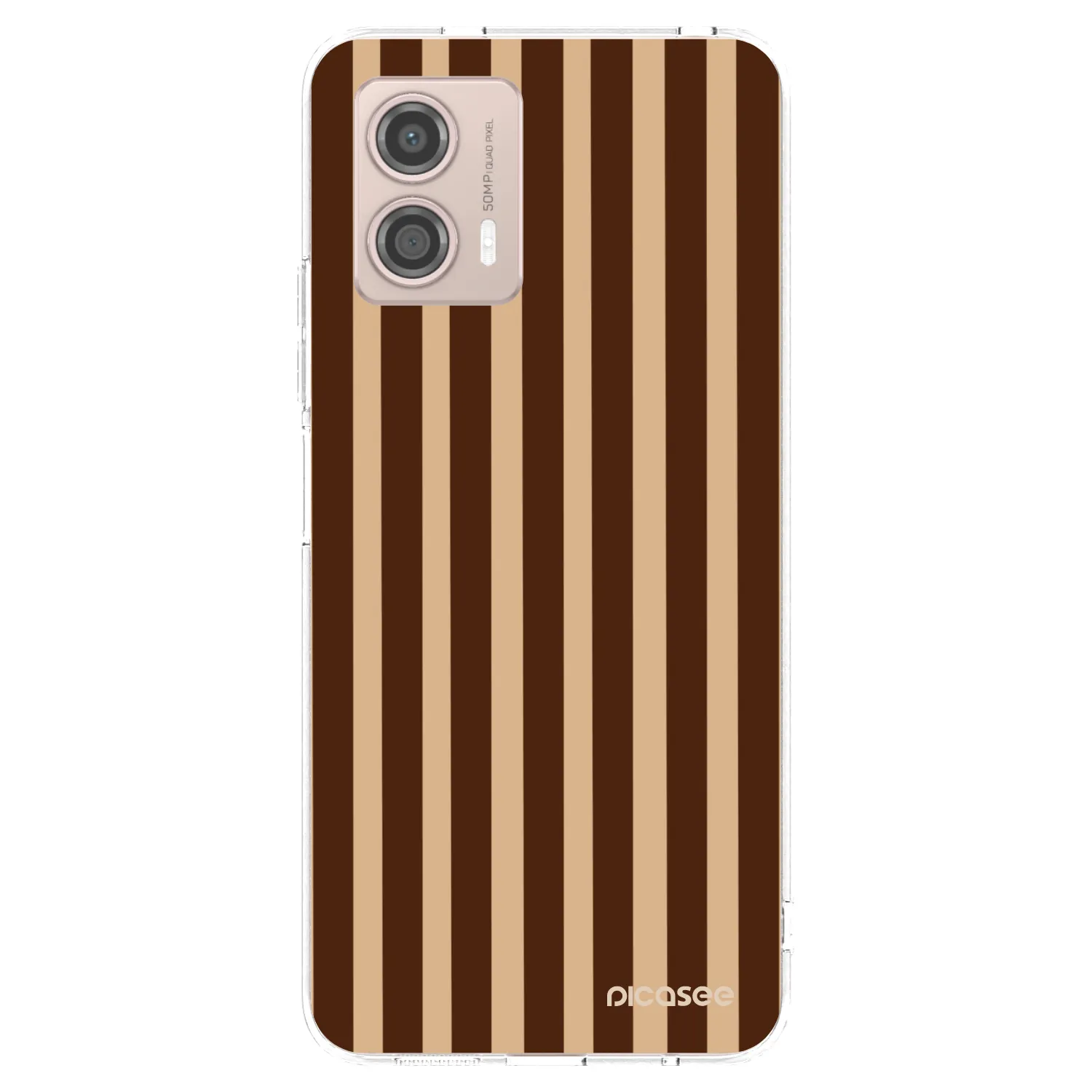 Picasee silikonový průhledný obal pro Motorola Moto G53 5G - Brown lines