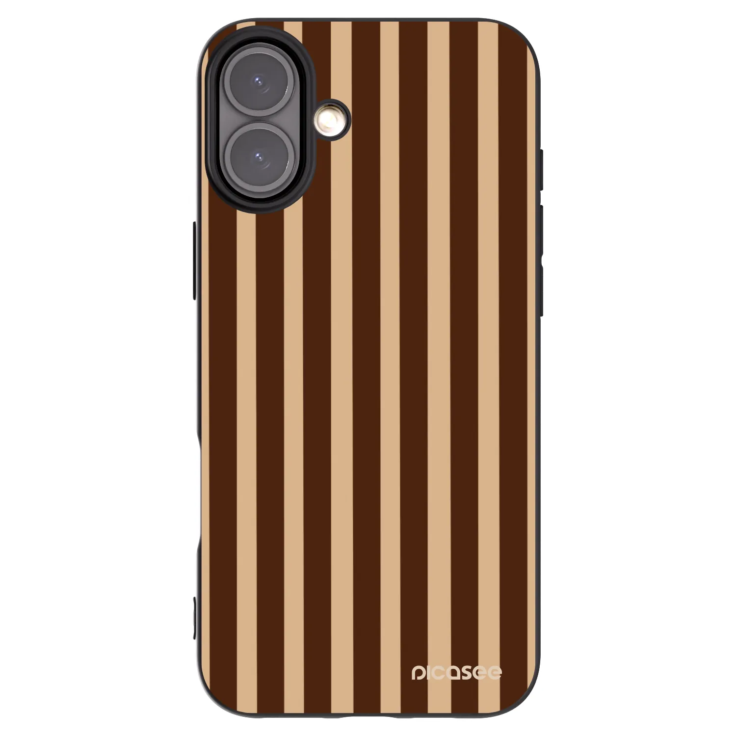 Picasee silikonový černý obal pro Apple iPhone 16 Plus - Brown lines