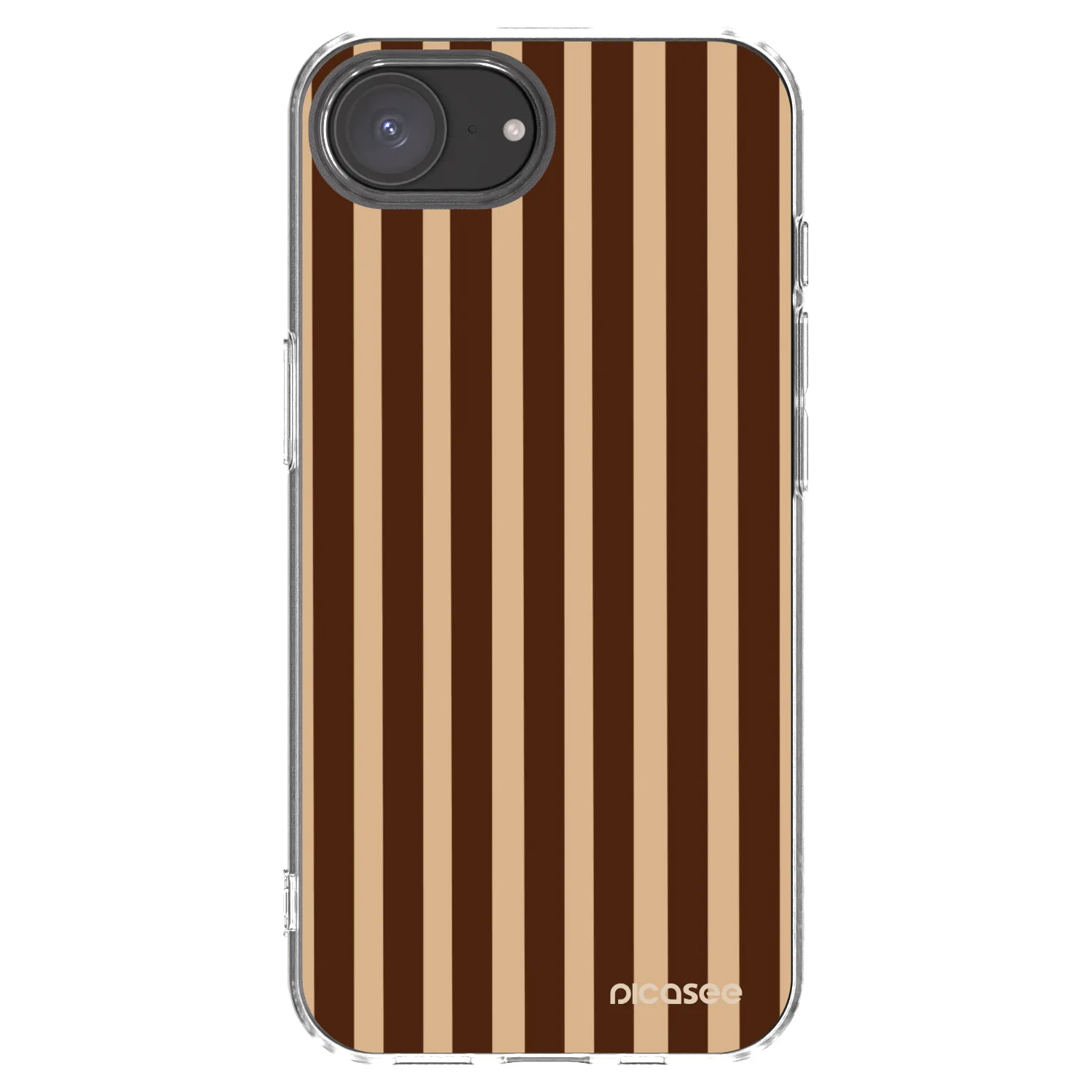 Picasee silikonový průhledný obal pro Apple iPhone 16e - Brown lines
