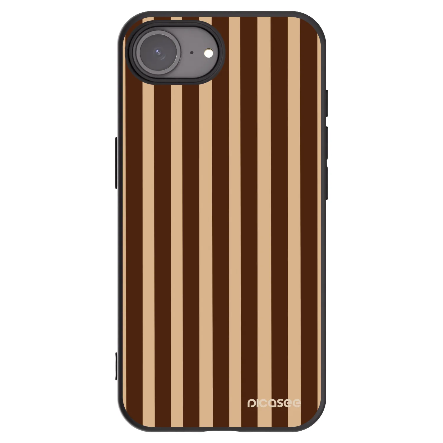 Picasee silikonový černý obal pro Apple iPhone 16e - Brown lines