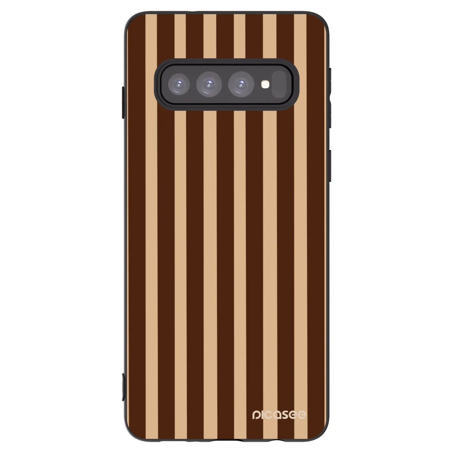 Picasee silikonový černý obal pro Samsung Galaxy S10 G973 - Brown lines