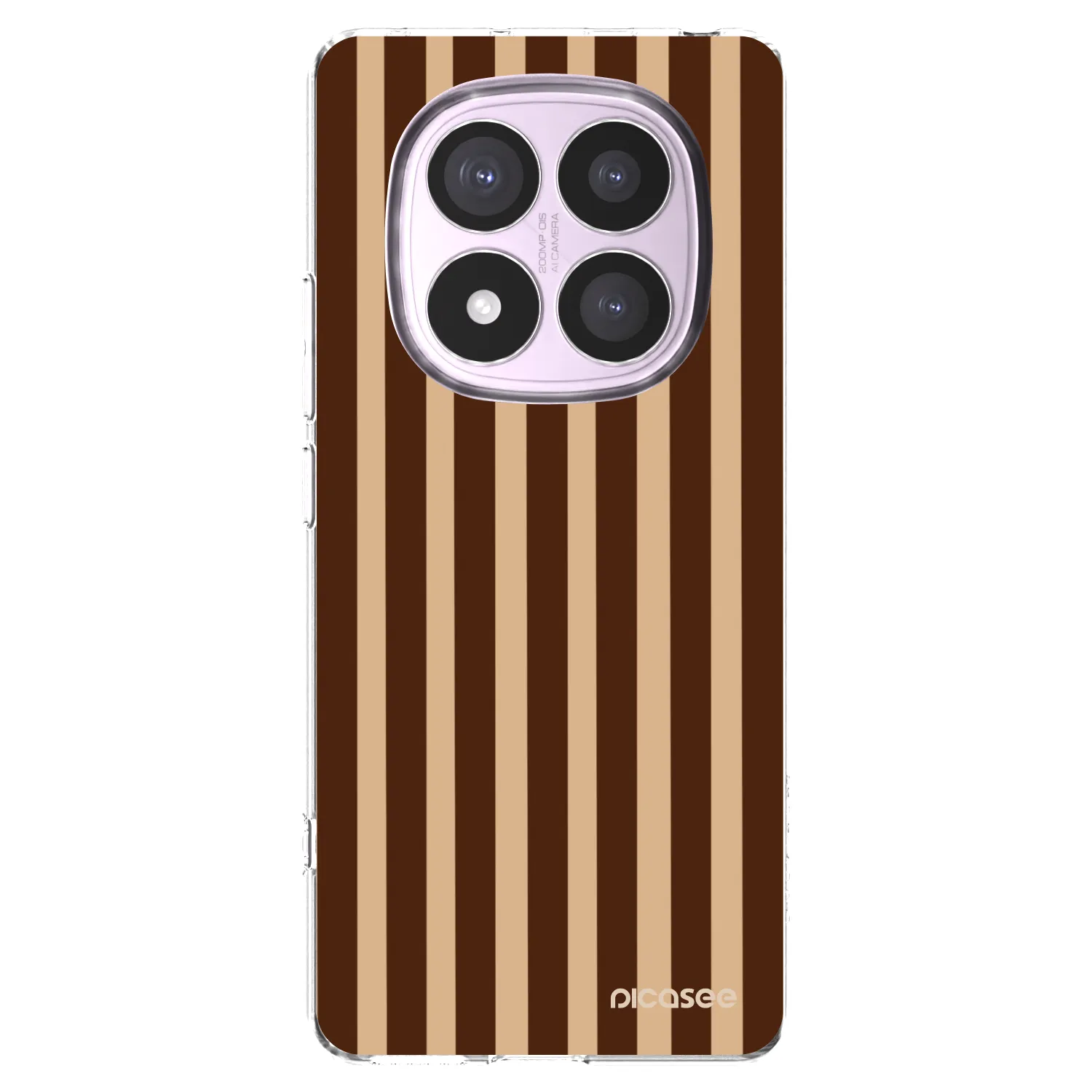 Picasee silikonový průhledný obal pro Xiaomi Redmi Note 14 Pro 5G - Brown lines
