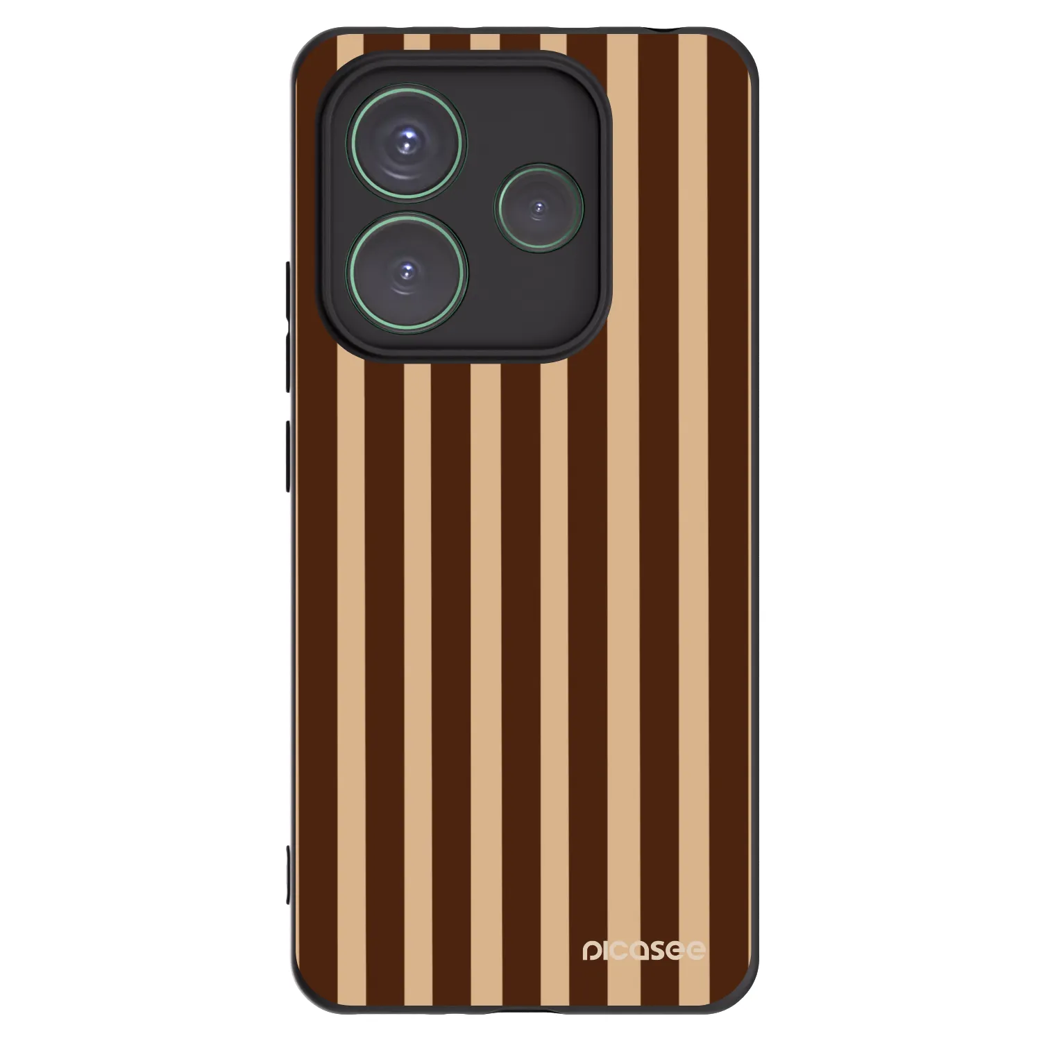 Picasee silikonový černý obal pro Xiaomi Redmi Note 14 5G - Brown lines
