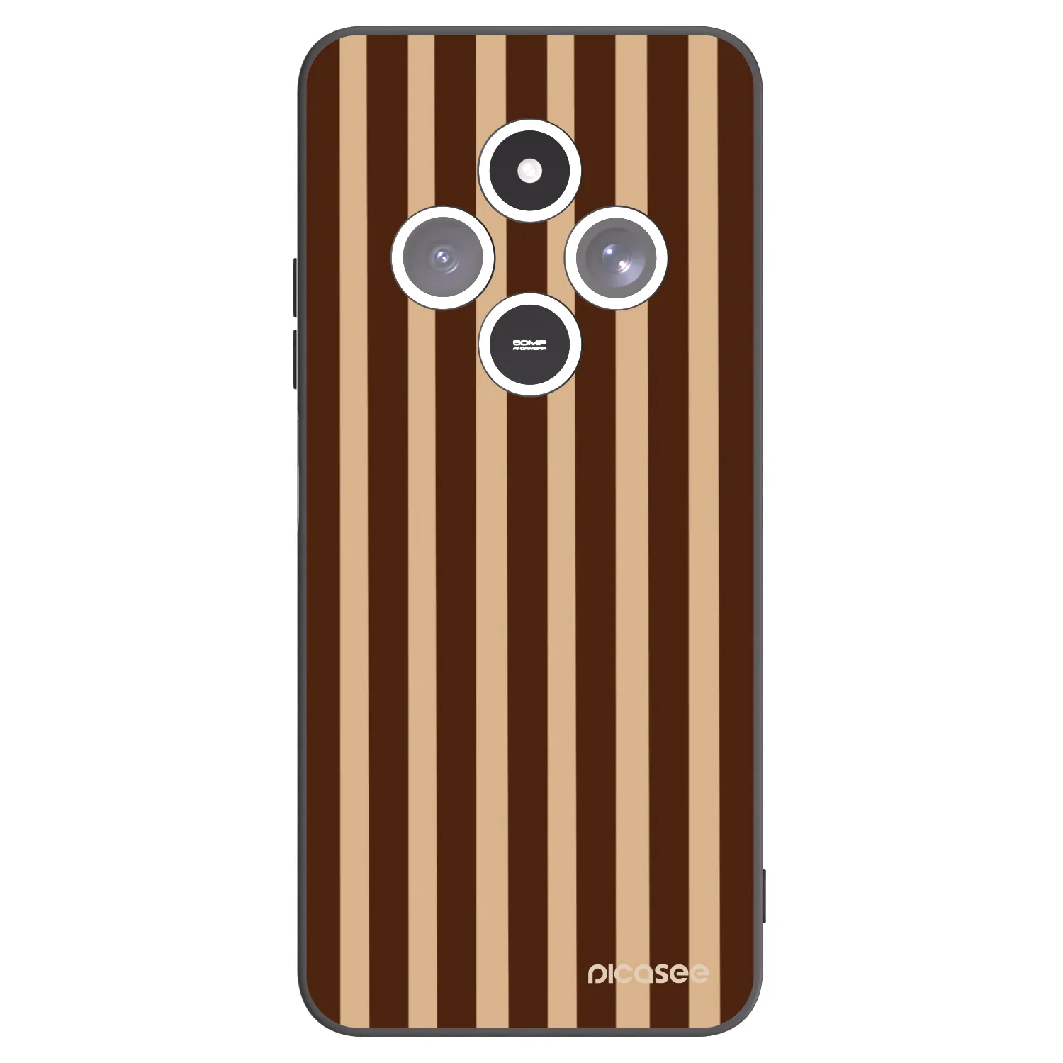 Picasee silikonový černý obal pro Xiaomi Redmi 14C - Brown lines