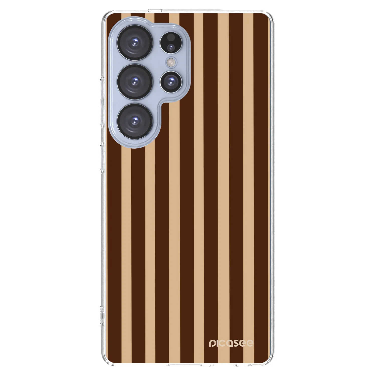 Picasee silikonový průhledný obal pro Samsung Galaxy S25 Ultra 5G - Brown lines