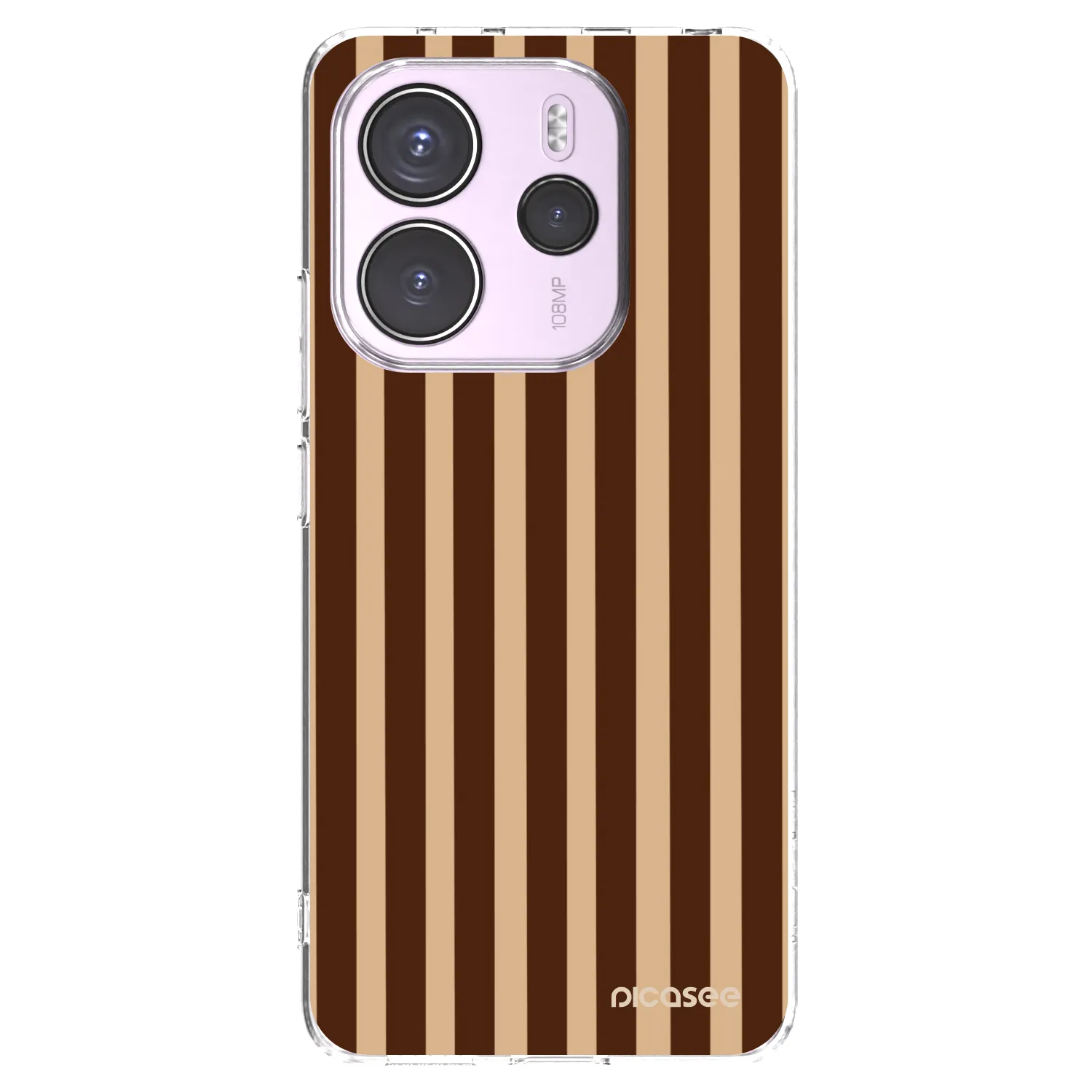Picasee silikonový průhledný obal pro Xiaomi Redmi Note 14 4G - Brown lines
