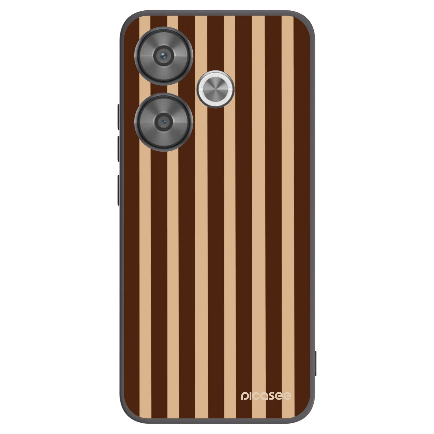 Picasee silikonový černý obal pro Xiaomi Poco F6 - Brown lines