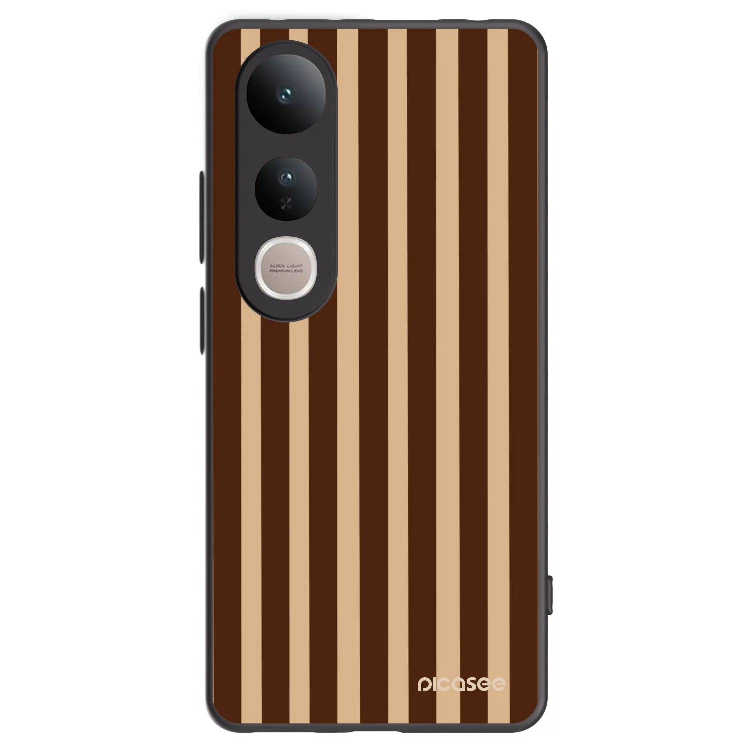 Picasee silikonový černý obal pro Vivo V50 Lite 5G - Brown lines