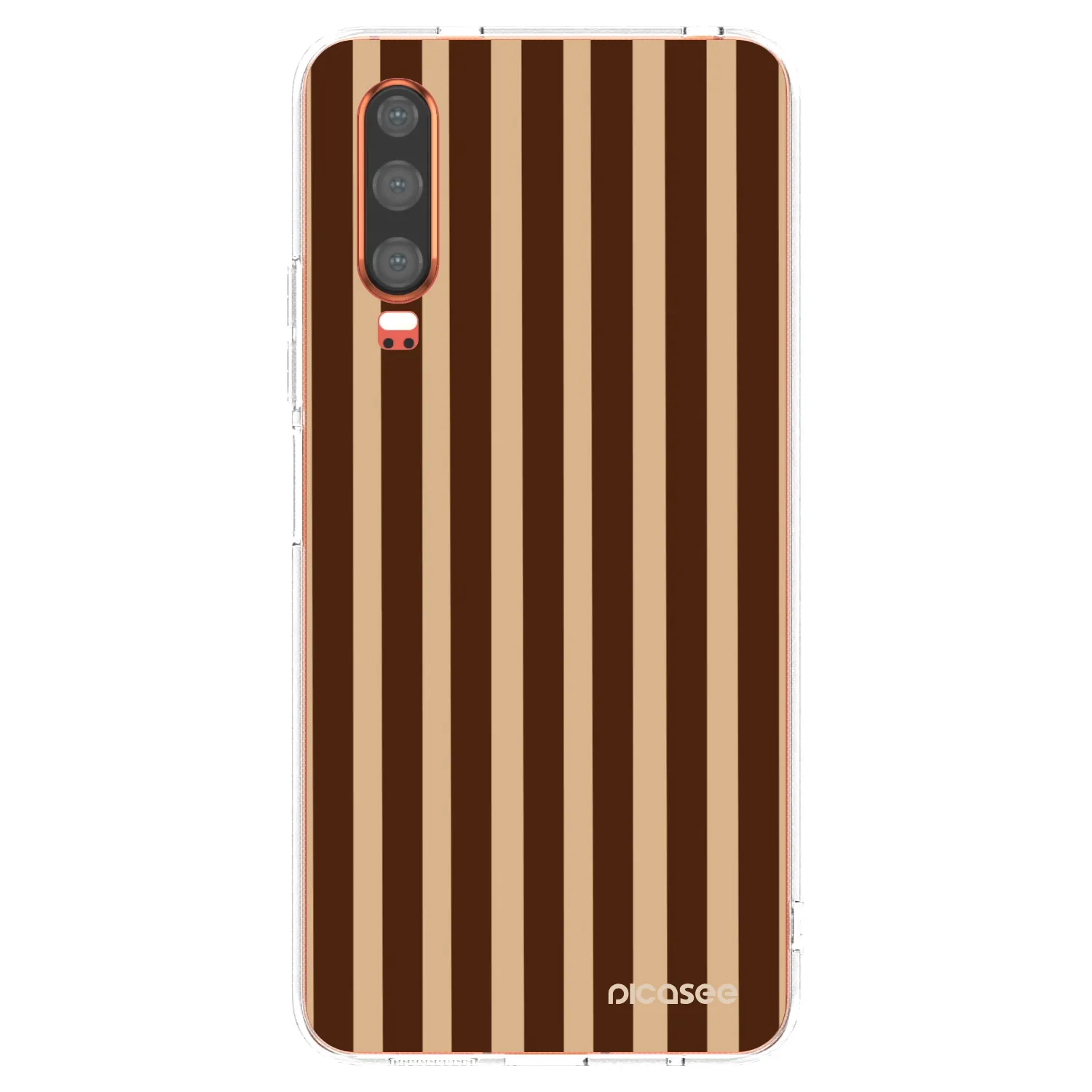 Picasee silikonový průhledný obal pro Huawei P30 - Brown lines