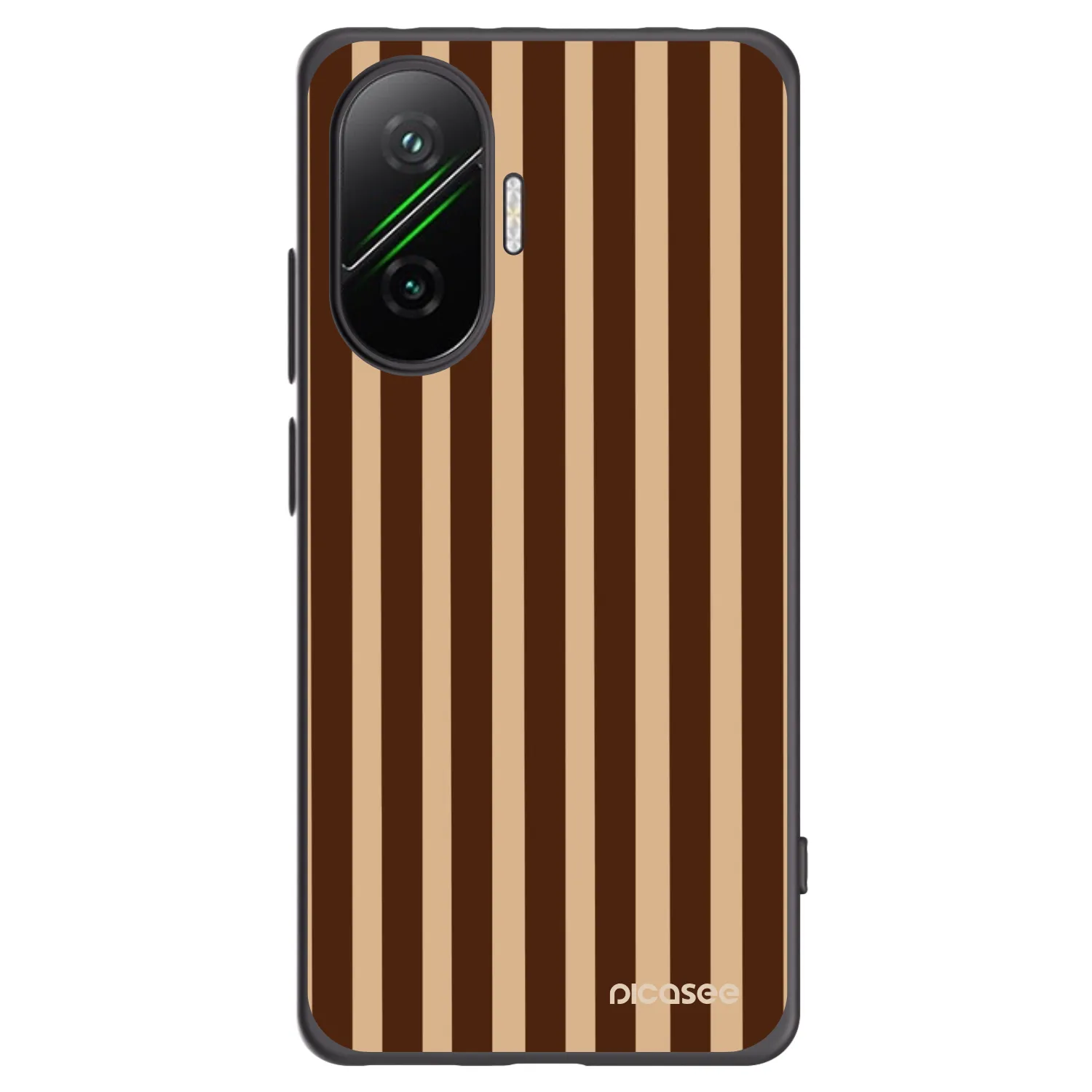 Picasee silikonový černý obal pro Xiaomi Poco F7 5G - Brown lines