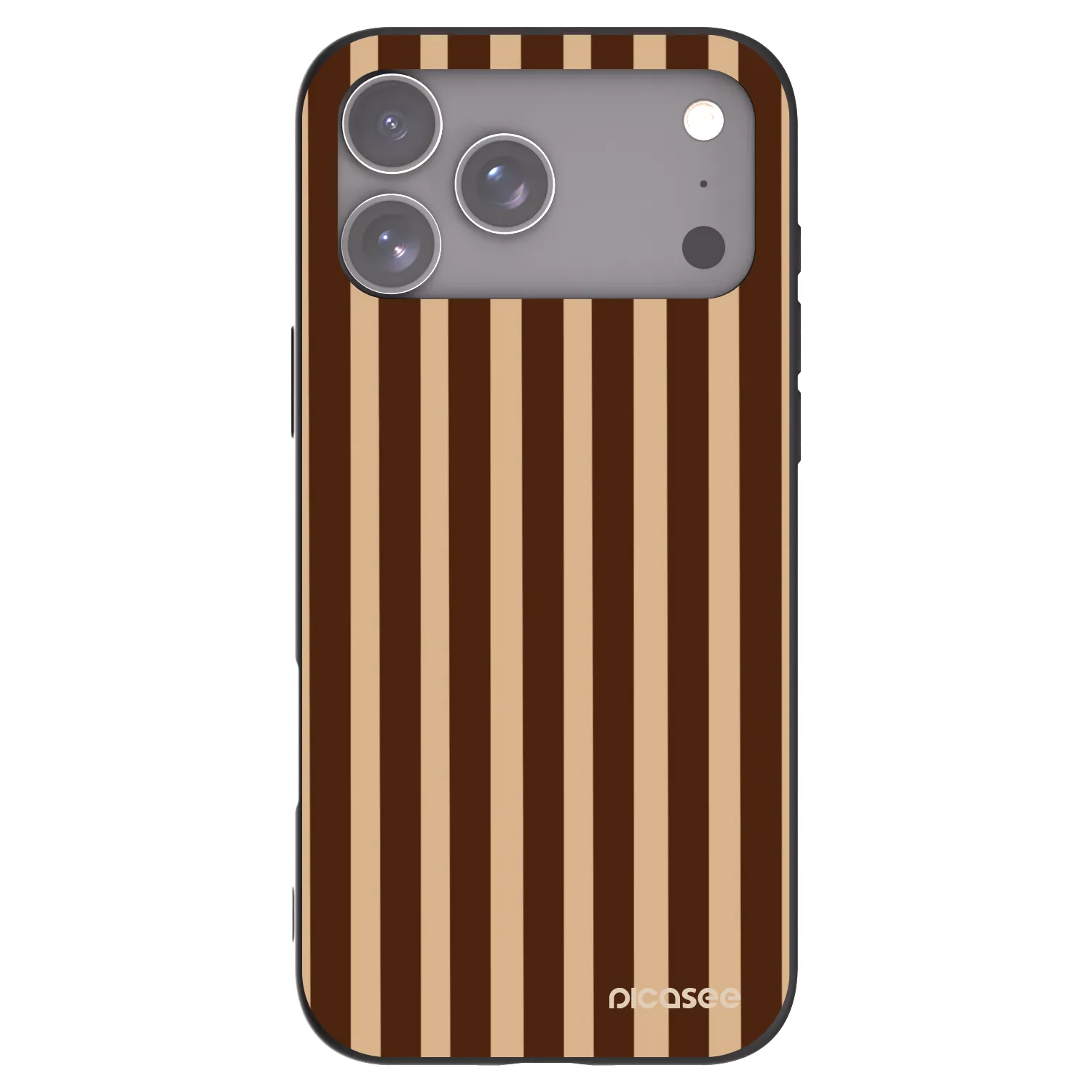 Picasee silikonový černý obal pro Apple iPhone 17 Pro Max - Brown lines