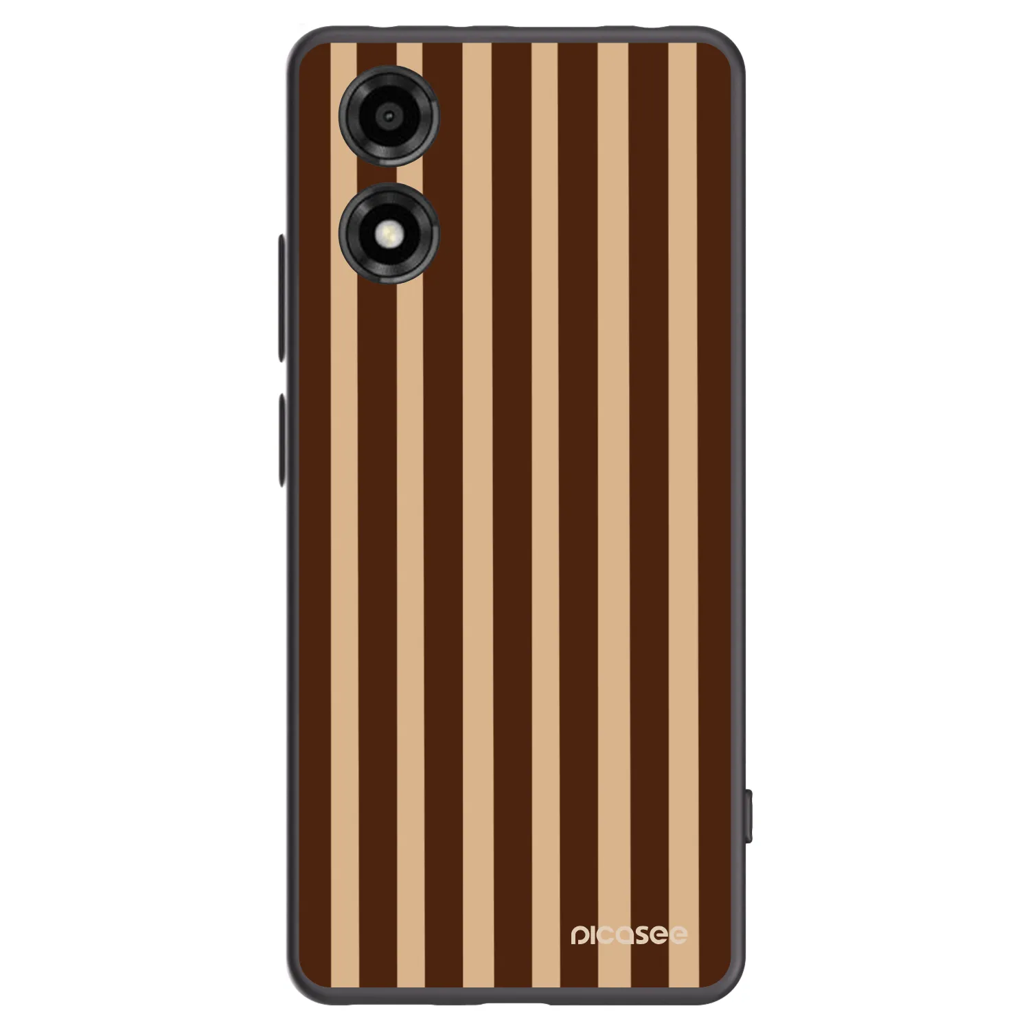 Picasee silikonový černý obal pro Motorola Moto E14 - Brown lines
