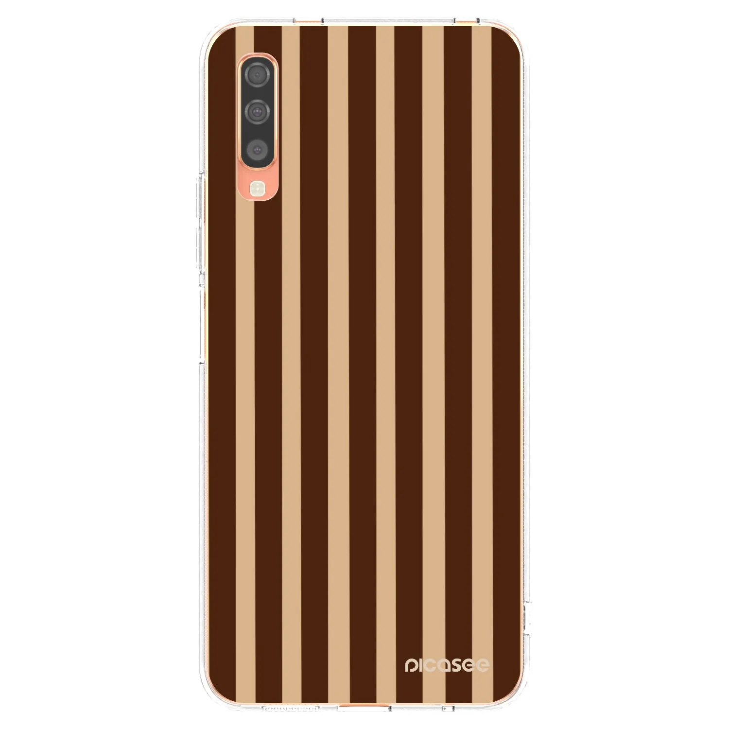 Picasee silikonový průhledný obal pro Samsung Galaxy A70 A705F - Brown lines