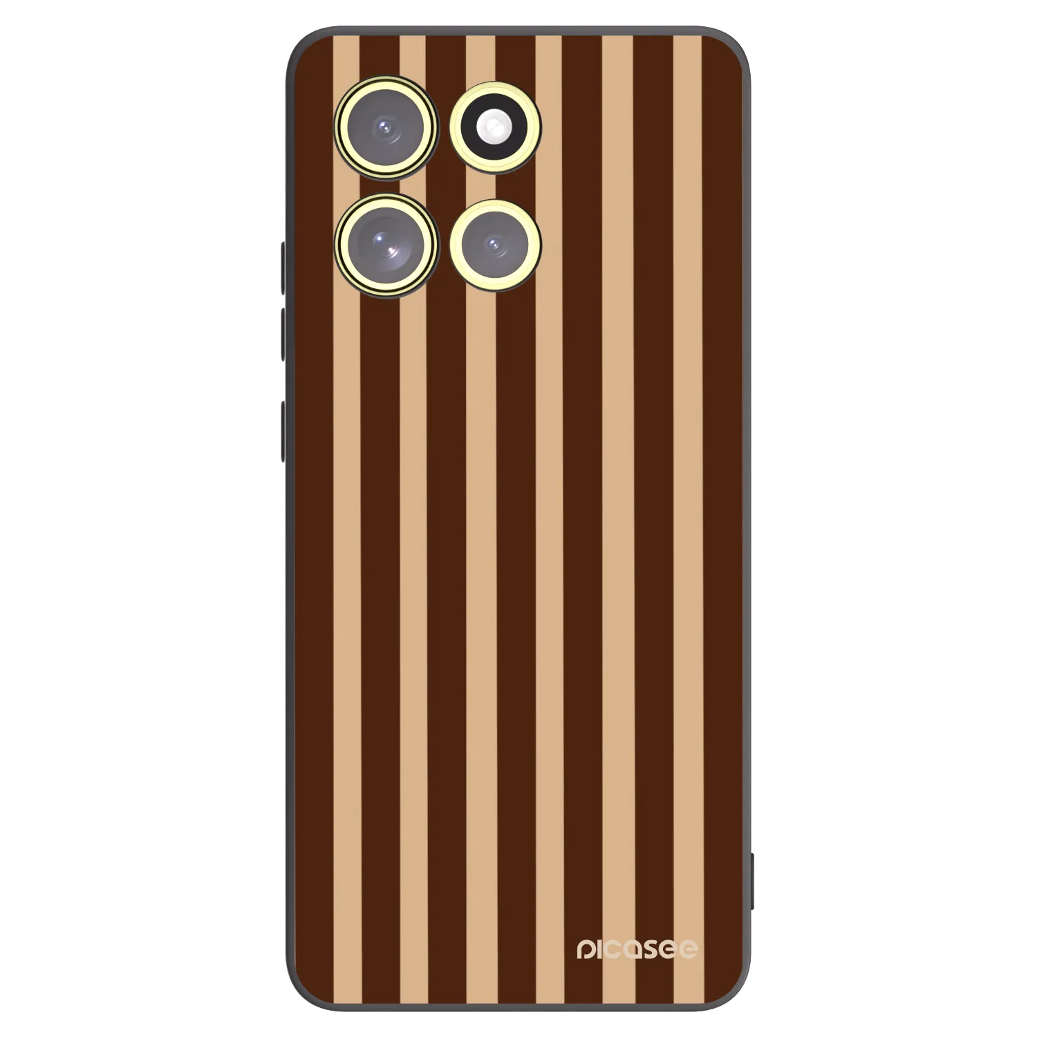 Picasee silikonový černý obal pro Motorola Moto G86 Power 5G - Brown lines