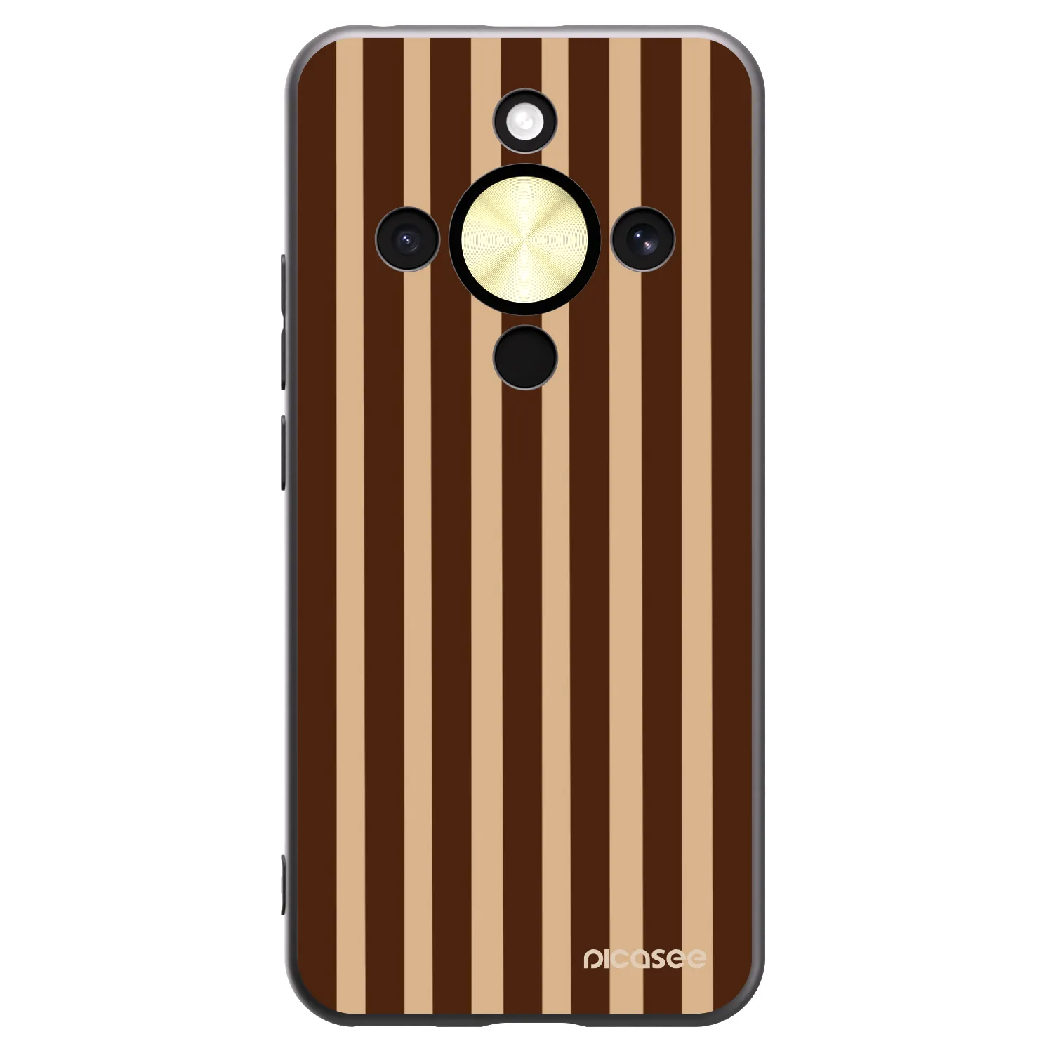 Picasee silikonový černý obal pro Honor Magic8 Lite 5G - Brown lines