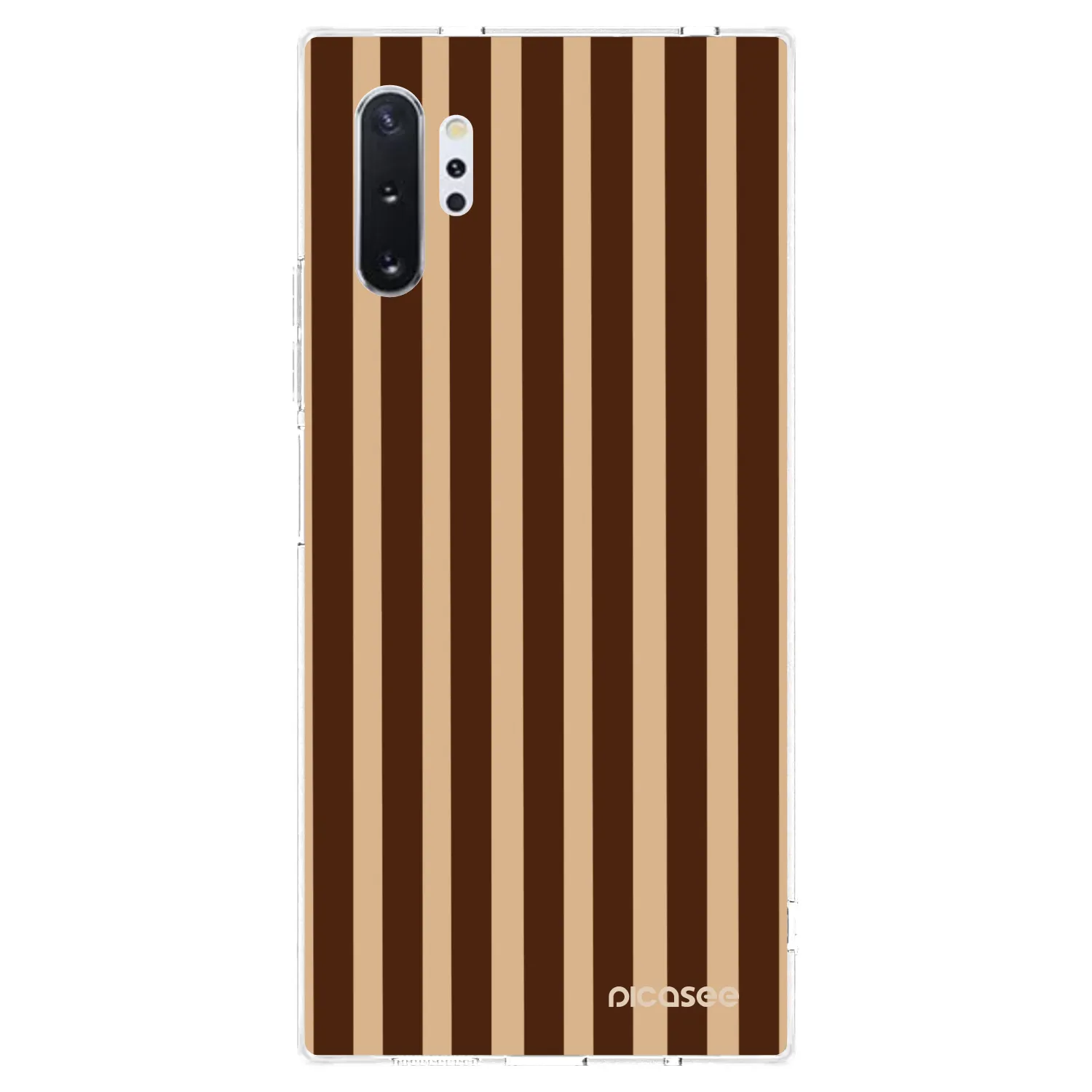 Picasee silikonový průhledný obal pro Samsung Galaxy Note 10+ N975F - Brown lines