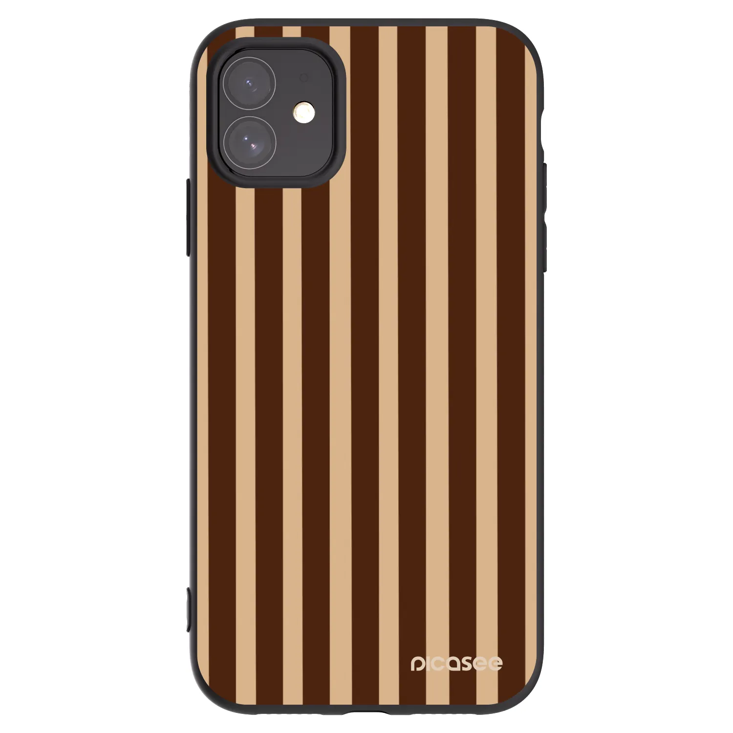 Picasee silikonový černý obal pro Apple iPhone 11 - Brown lines