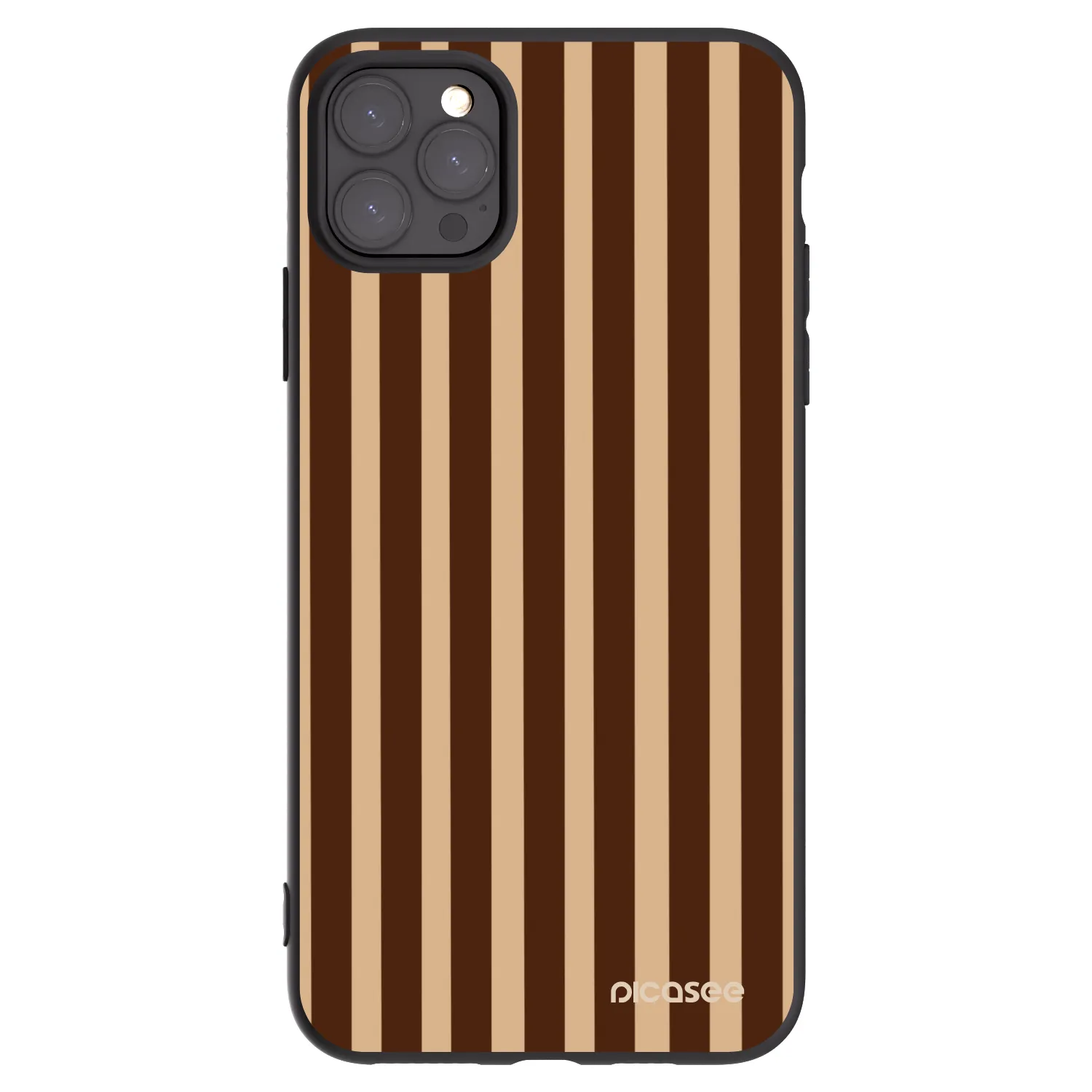 Picasee silikonový černý obal pro Apple iPhone 11 Pro Max - Brown lines