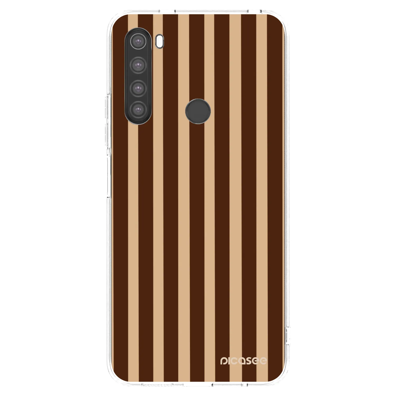 Picasee silikonový průhledný obal pro Xiaomi Redmi Note 8 - Brown lines
