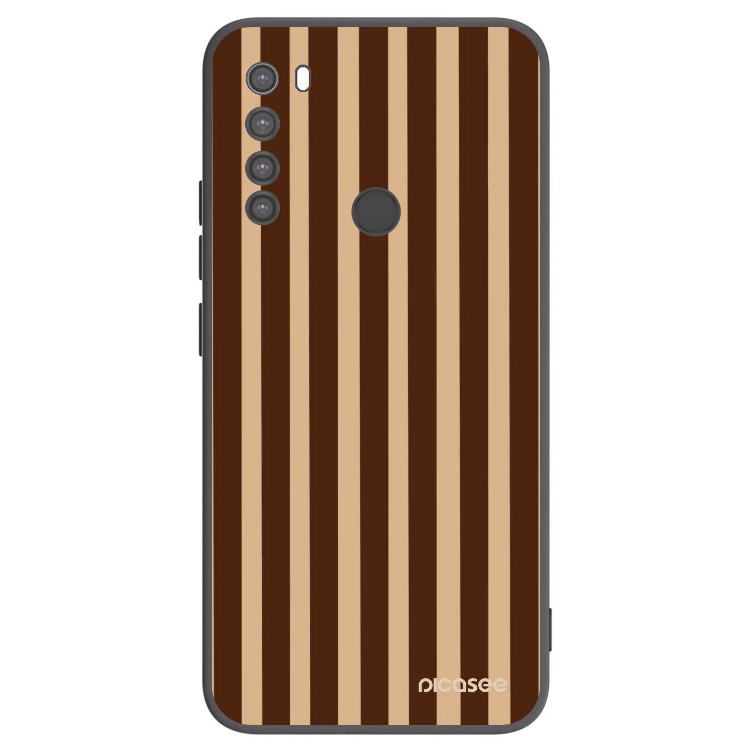 Picasee silikonový černý obal pro Xiaomi Redmi Note 8 - Brown lines