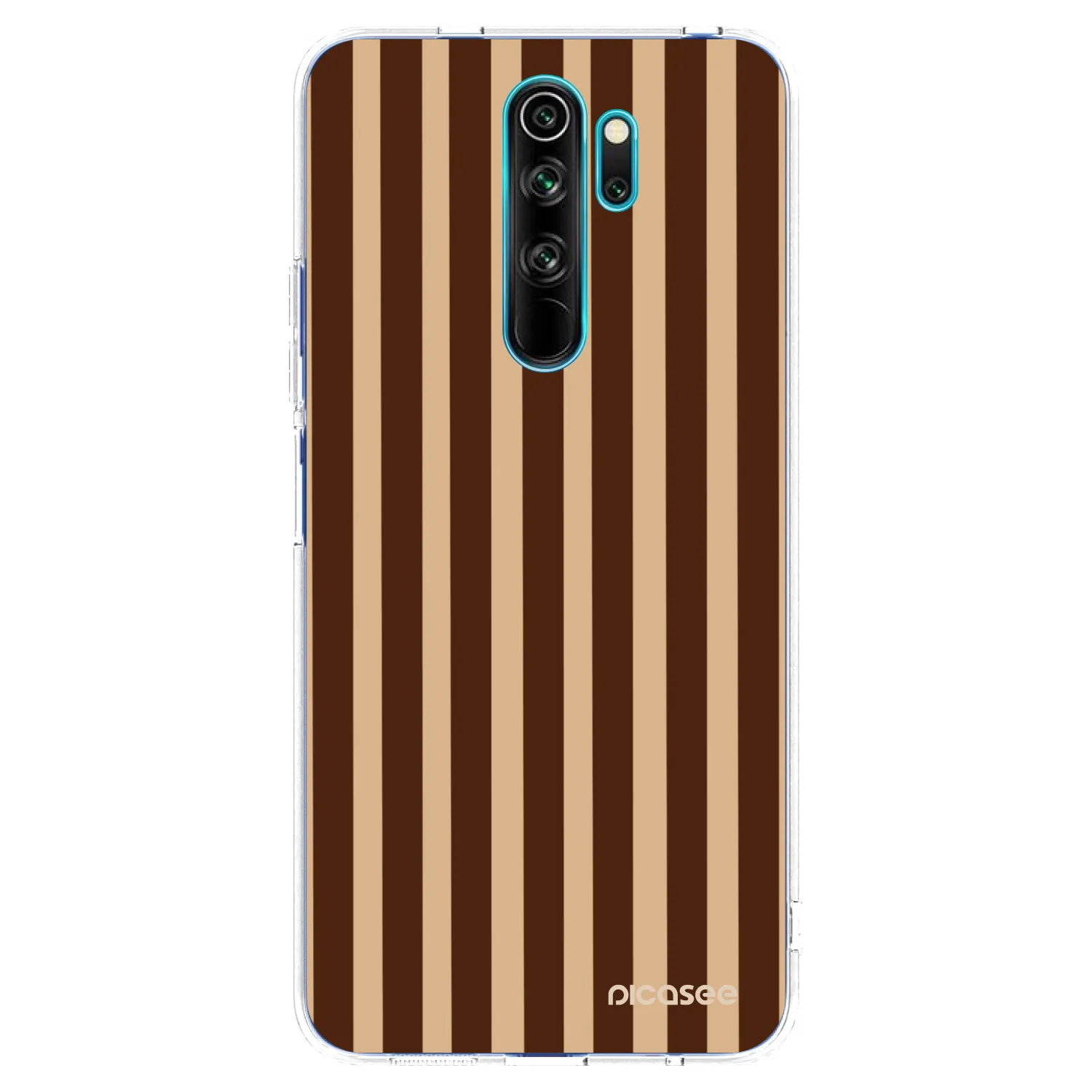 Picasee silikonový průhledný obal pro Xiaomi Redmi Note 8 Pro - Brown lines