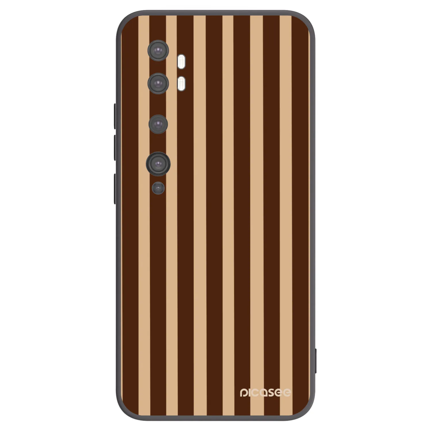 Picasee silikonový černý obal pro Xiaomi Mi Note 10 (Pro) - Brown lines