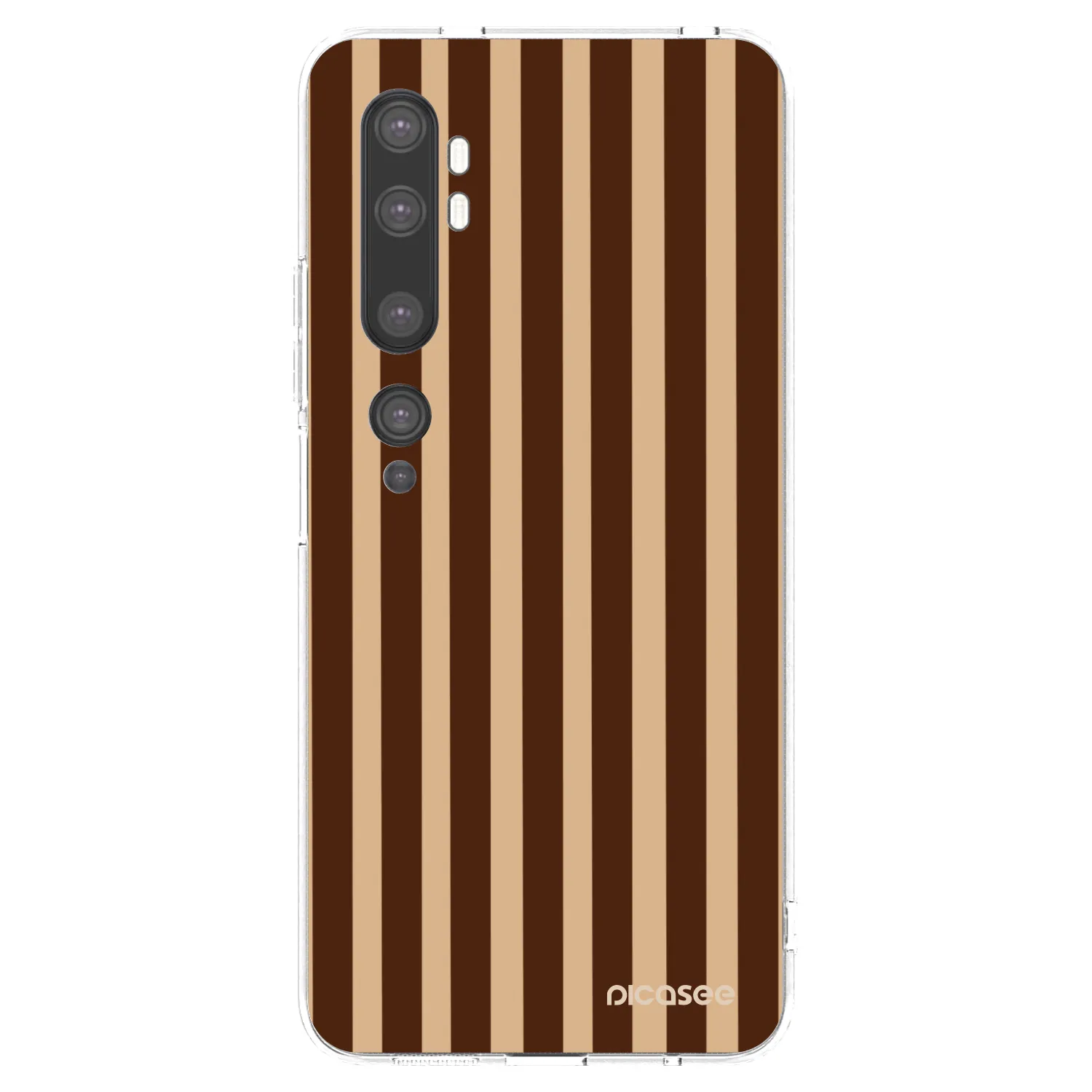 Picasee silikonový průhledný obal pro Xiaomi Mi Note 10 (Pro) - Brown lines