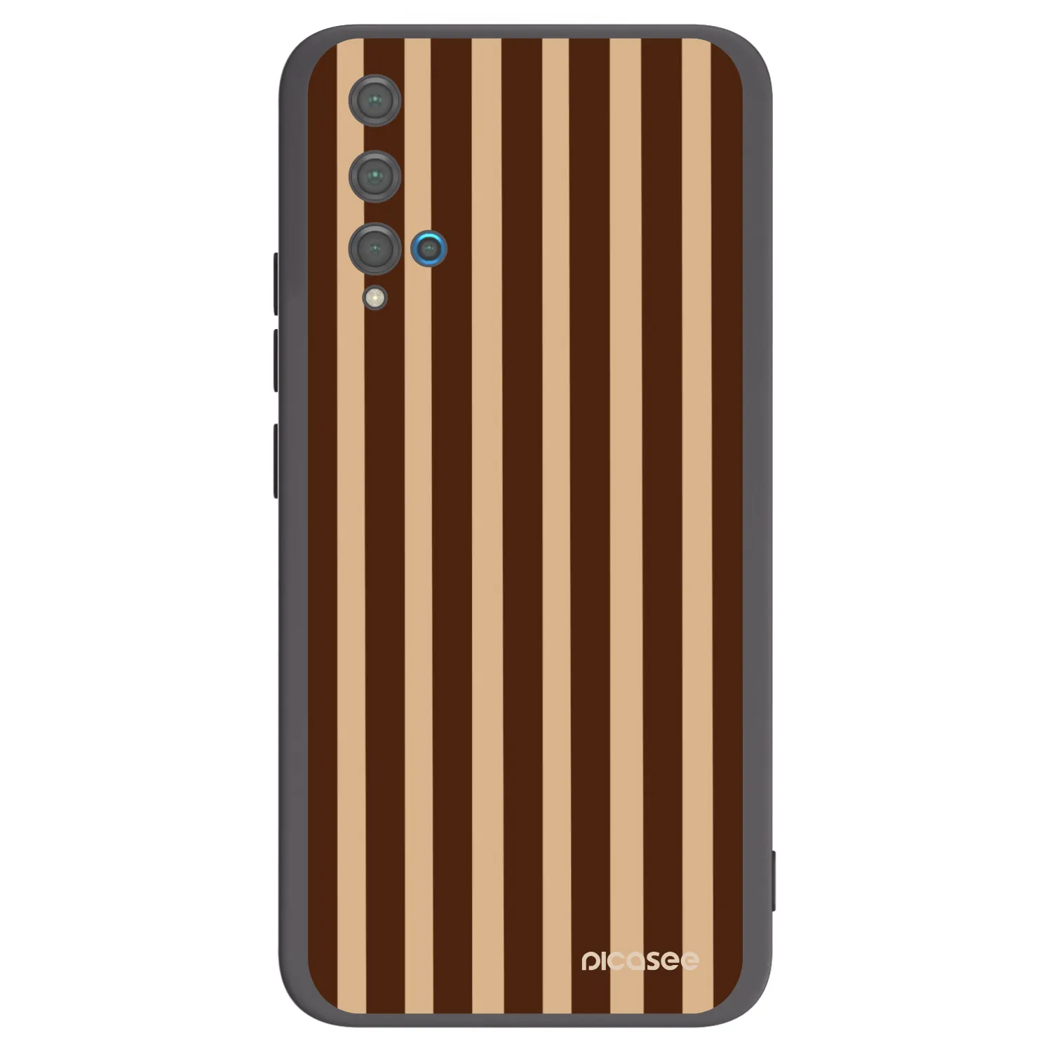 Picasee silikonový černý obal pro Huawei Nova 5T - Brown lines