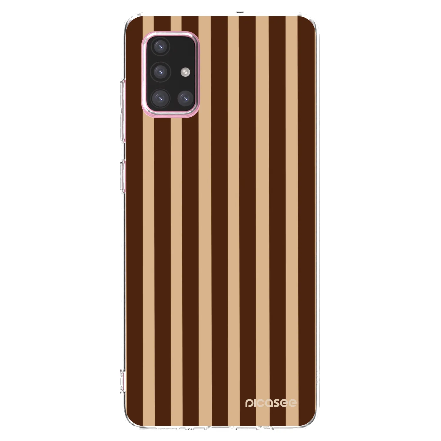 Picasee silikonový průhledný obal pro Samsung Galaxy A71 A715F - Brown lines