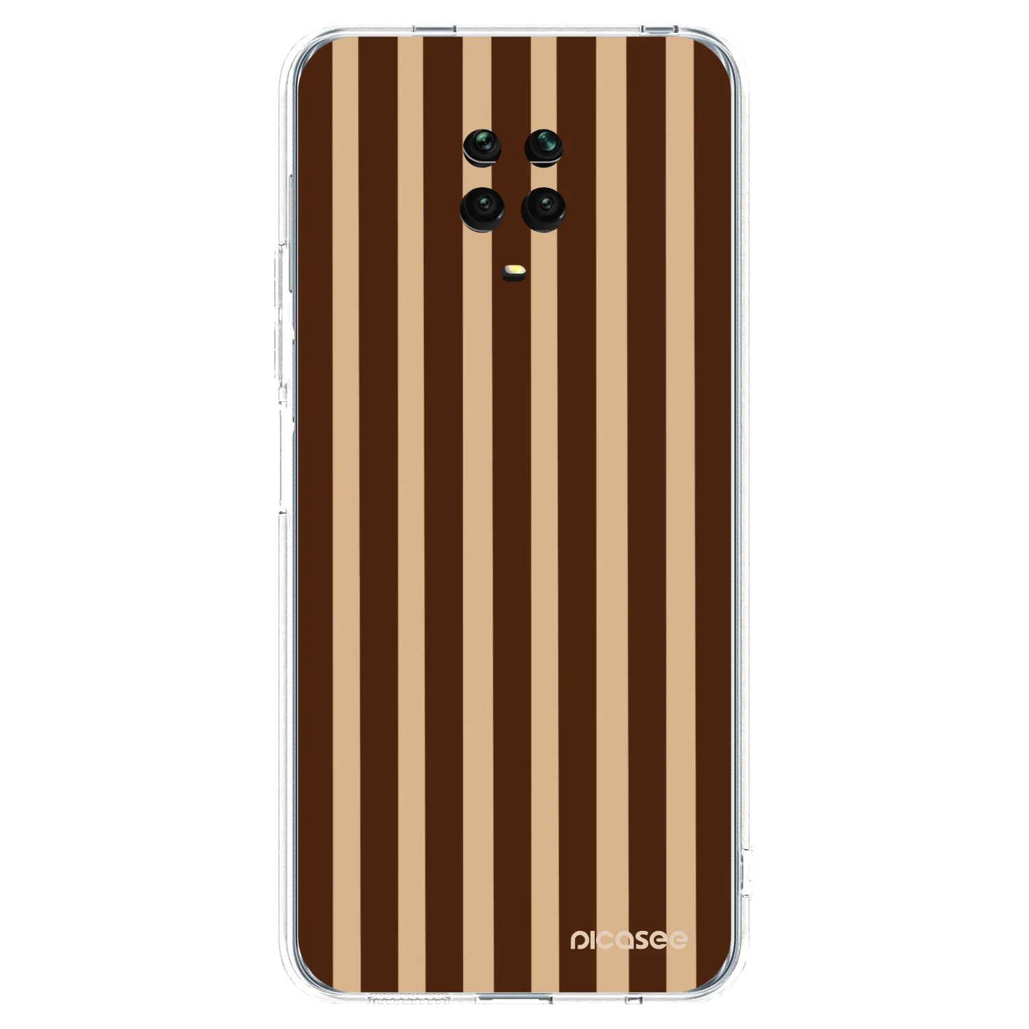 Picasee silikonový průhledný obal pro Xiaomi Redmi Note 9 Pro - Brown lines