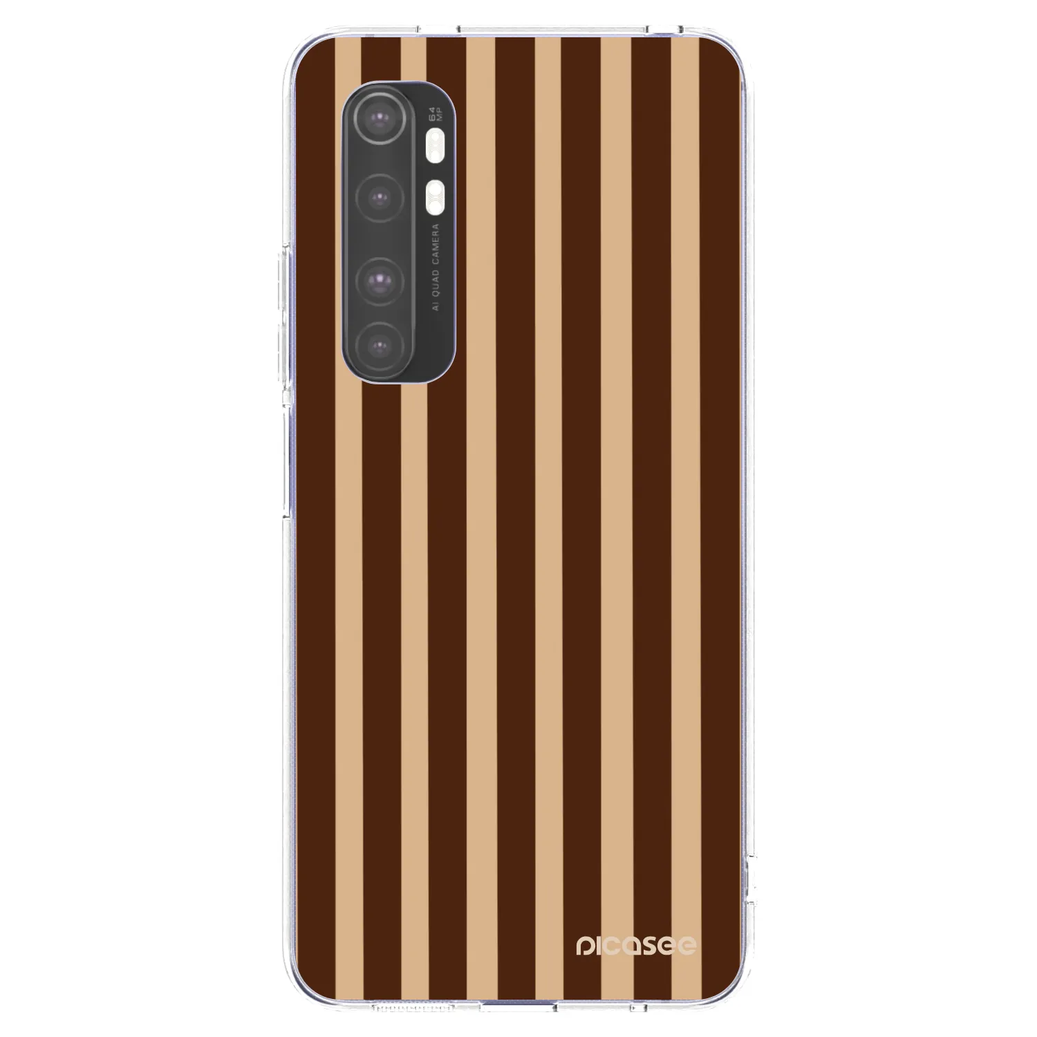 Picasee silikonový průhledný obal pro Xiaomi Mi Note 10 Lite - Brown lines