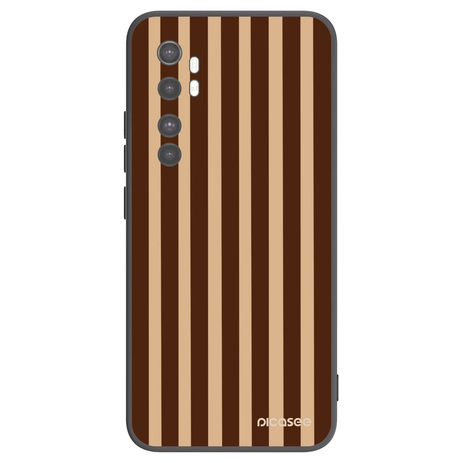 Picasee silikonový černý obal pro Xiaomi Mi Note 10 Lite - Brown lines