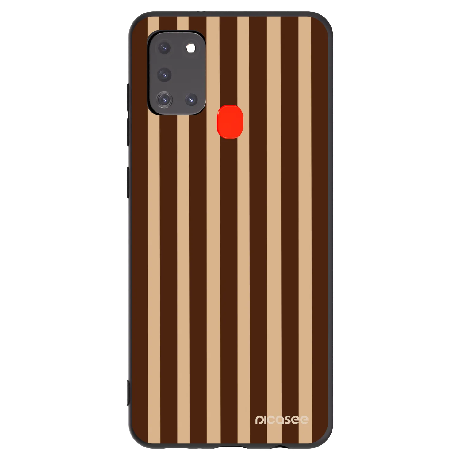 Picasee silikonový černý obal pro Samsung Galaxy A21s - Brown lines