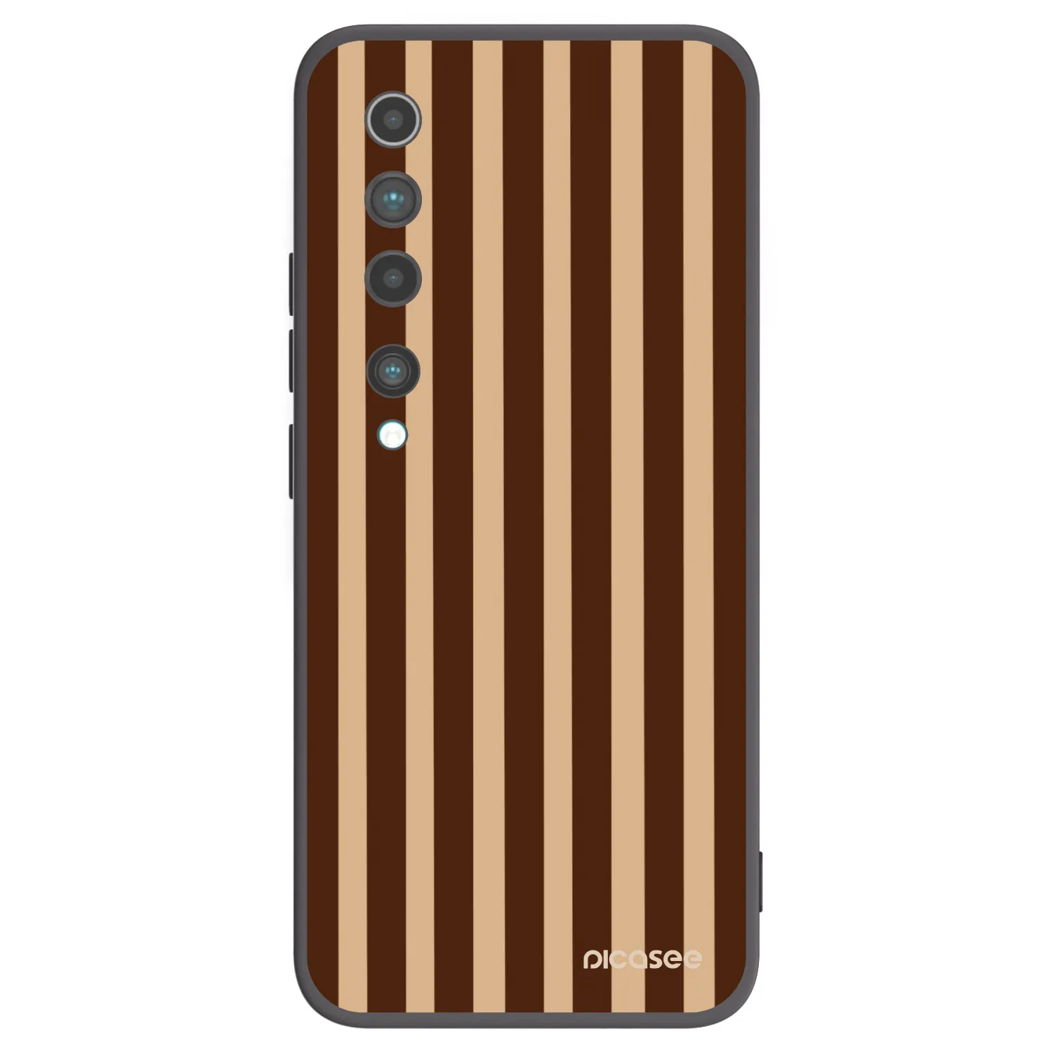 Picasee silikonový černý obal pro Xiaomi Mi 10 - Brown lines