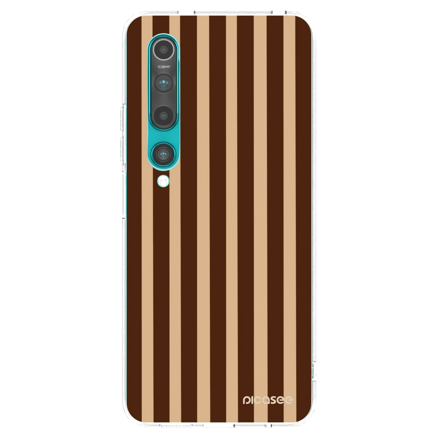 Picasee silikonový průhledný obal pro Xiaomi Mi 10 - Brown lines