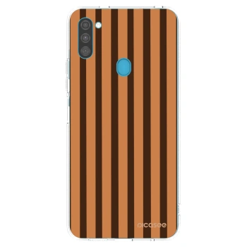 Picasee silikonový průhledný obal pro Samsung Galaxy M11 - Caramel lines